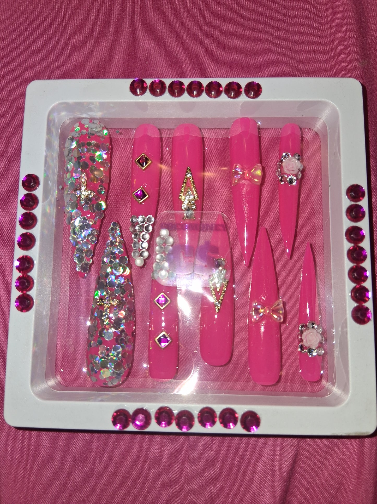 COCOMONEY NAILS CUSTOM 1 OF 1 GLUE ON PRESS ON COMES WITH FREE GIFTS #o6