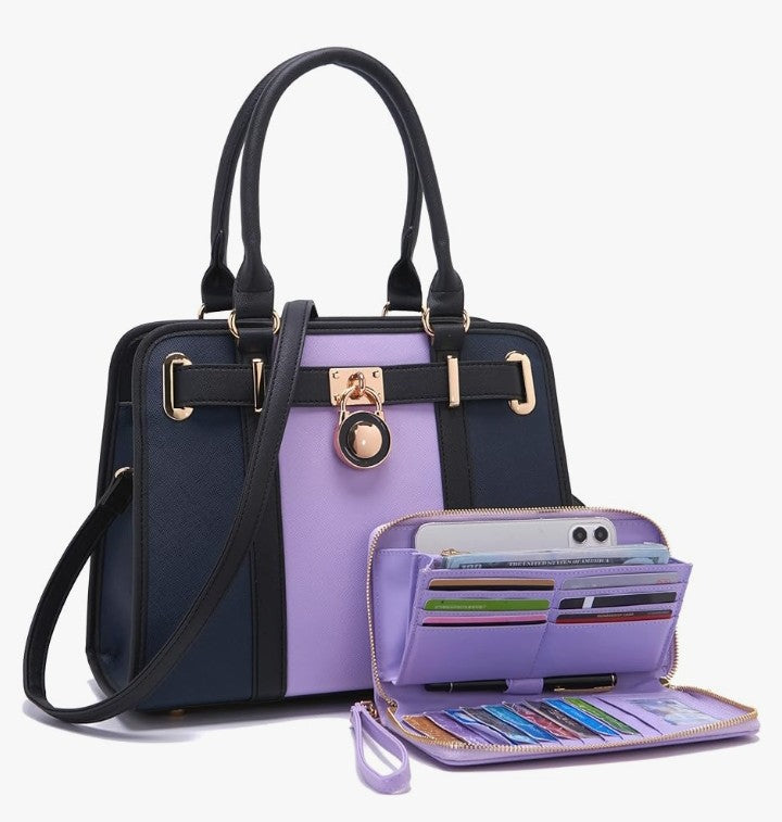 Handbags Sets For Women Shoulder Bags Top Handle Work Satchel Tote Purses Set With Matching Wallet 2pcs