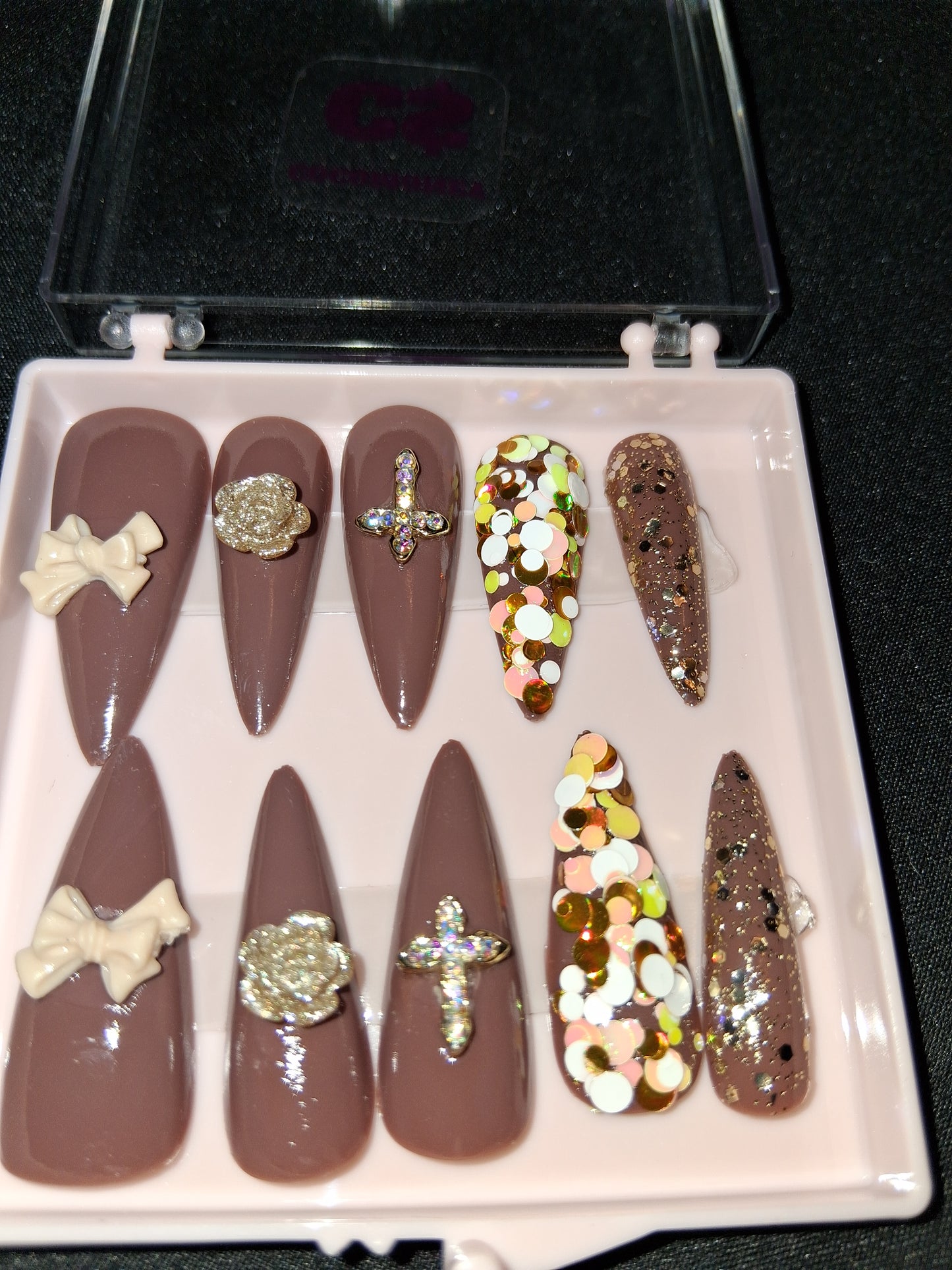 COCOMONEY NAILS CUSTOM ONE OF A KIND PIECES WITH NAIL BAG AND FREE GIFTS