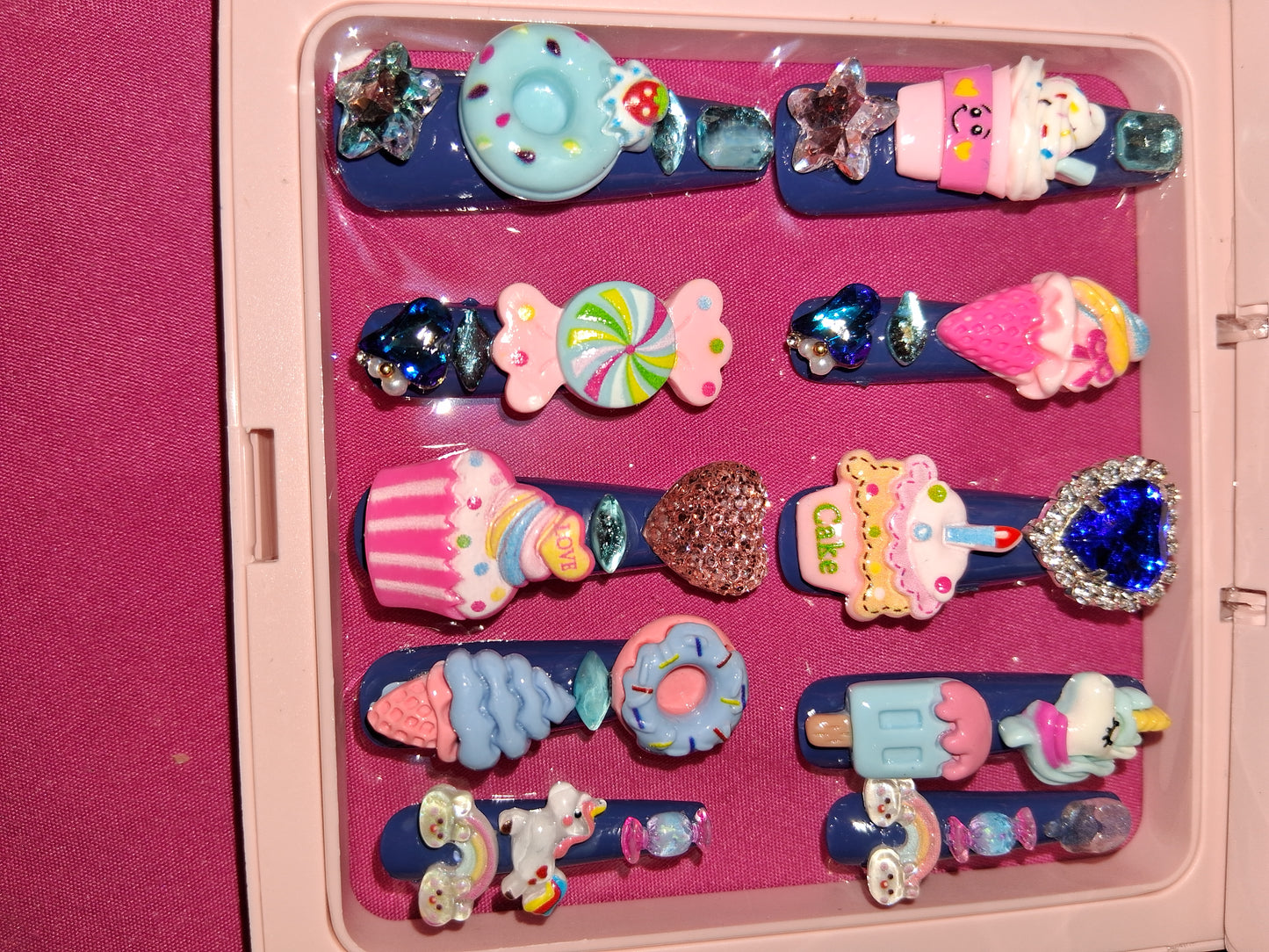 COCOMONEY NAILS CUSTOM 1 OF 1 GLUE ON PRESS ON COMES WITH FREE GIFTS #p17