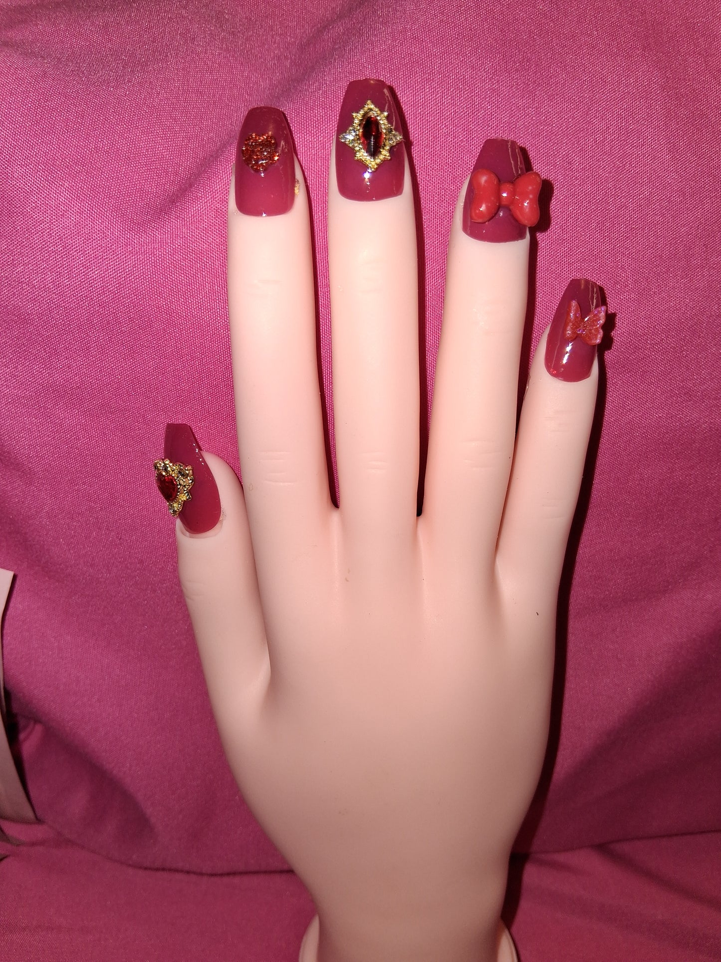 COCOMONEY NAILS CUSTOM 1 OF 1 GLUE ON PRESS ON COMES WITH FREE GIFTS #b90