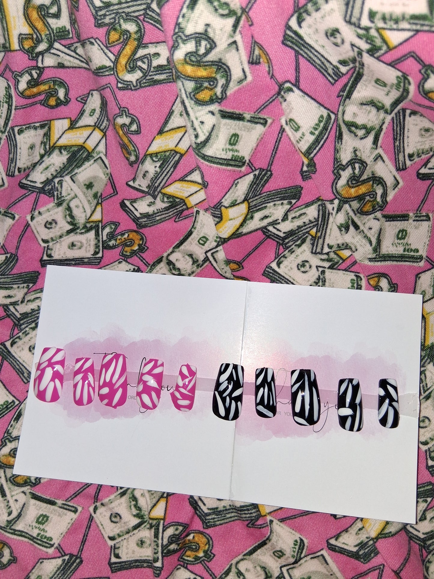 COCOMONEY NAILS CUSTOM 1 OF 1 GLUE ON PRESS ON COMES WITH FREE GIFTS #g20