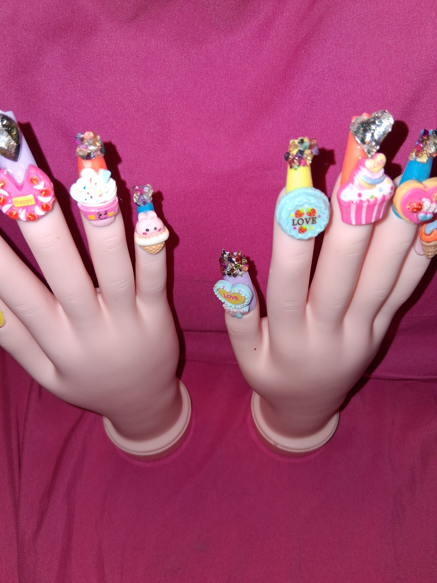 COCOMONEY NAILS CUSTOM 1 OF 1 GLUE ON PRESS ON COMES WITH FREE GIFTS #o79