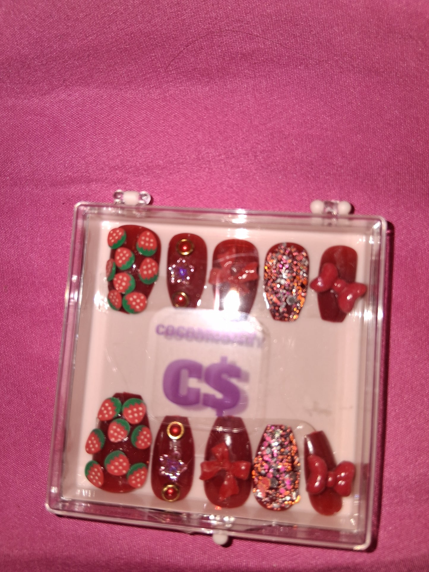 COCOMONEY NAILS CUSTOM 1 OF 1 GLUE ON PRESS ON COMES WITH FREE GIFTS #b72