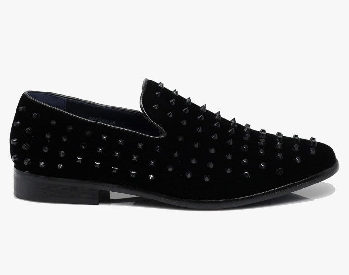 Velvet Rhinestone Designer Dress Loafers Slip On Shoes Classic Tuxedo Dress Shoes