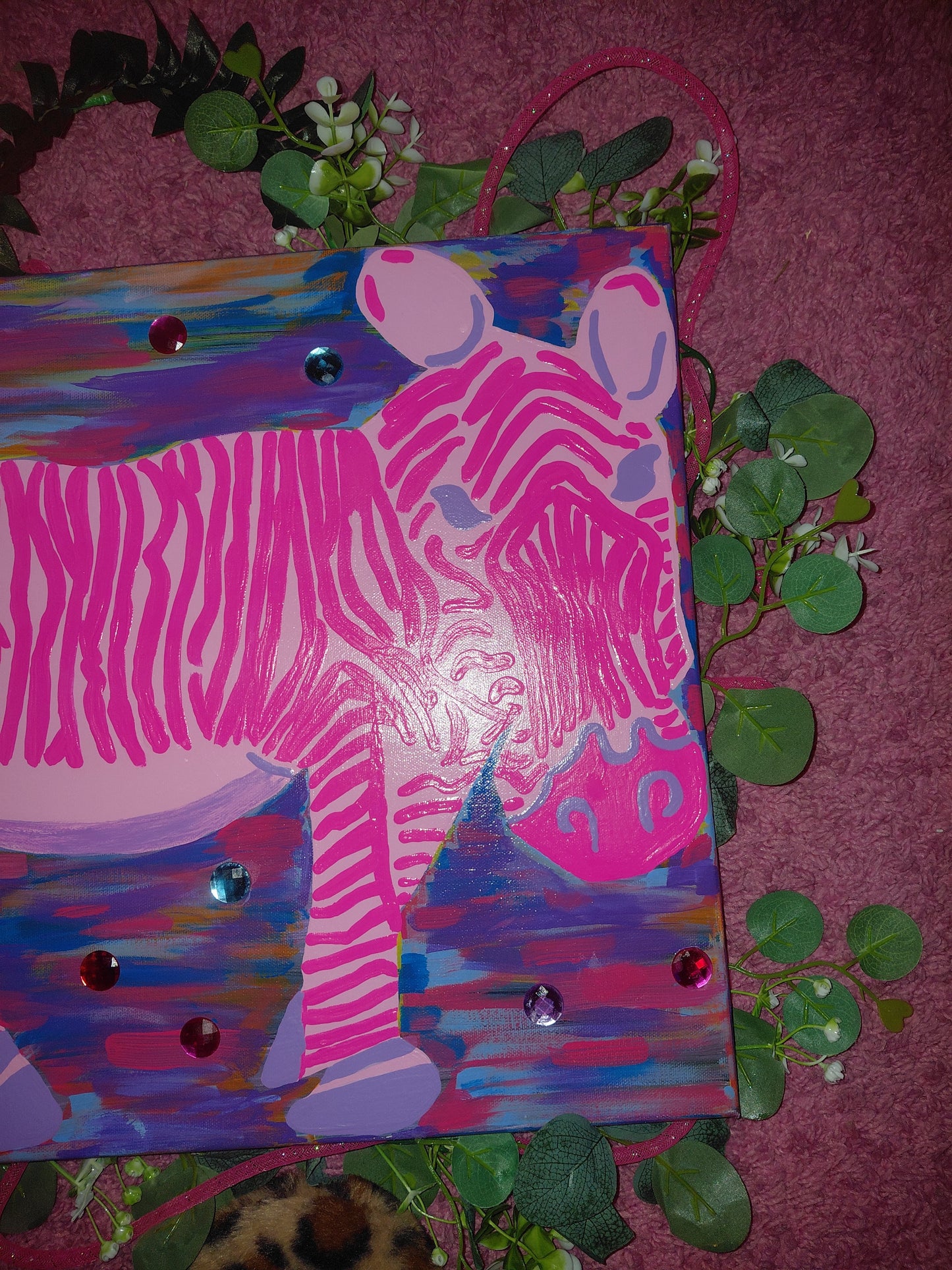 Cocomoney At Pink Zebra 1 of 1 custom piece acrylic on canvas
