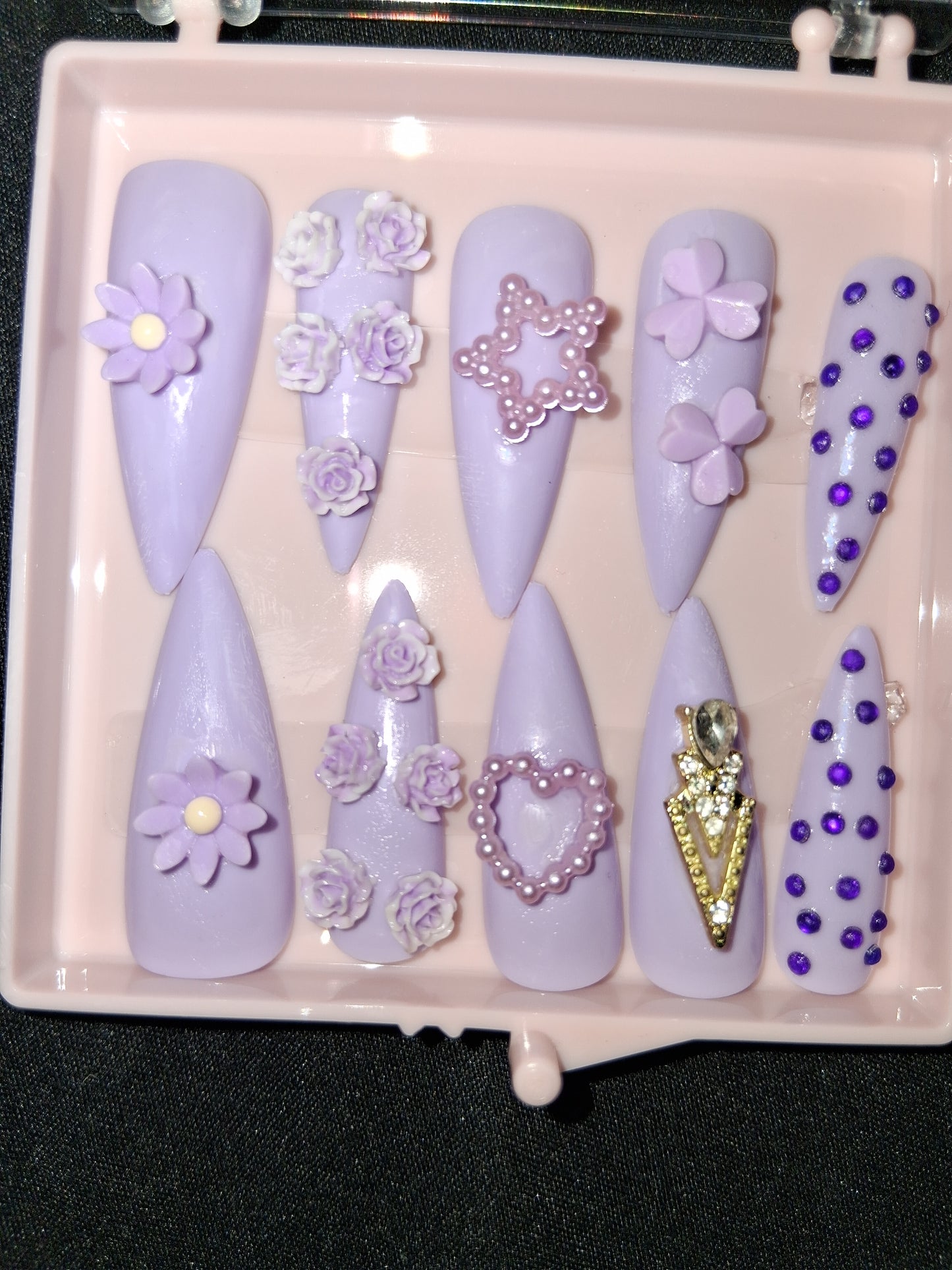 COCOMONEY NAILS CUSTOM 1 OF 1 GLUE ON PRESS ON COMES WITH FREE GIFTS #b56