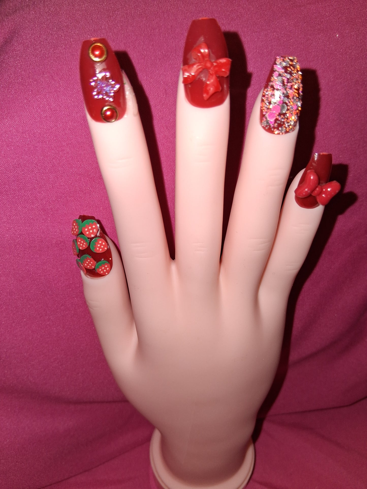 COCOMONEY NAILS CUSTOM 1 OF 1 GLUE ON PRESS ON COMES WITH FREE GIFTS #b72