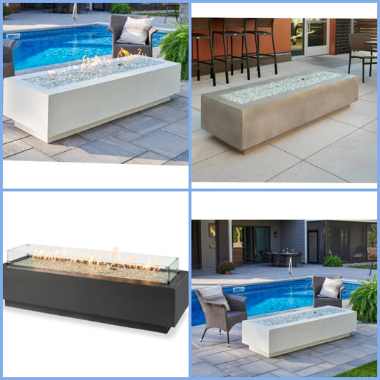 Rectangle Concrete Smokeless Fire Pit Table with Lid