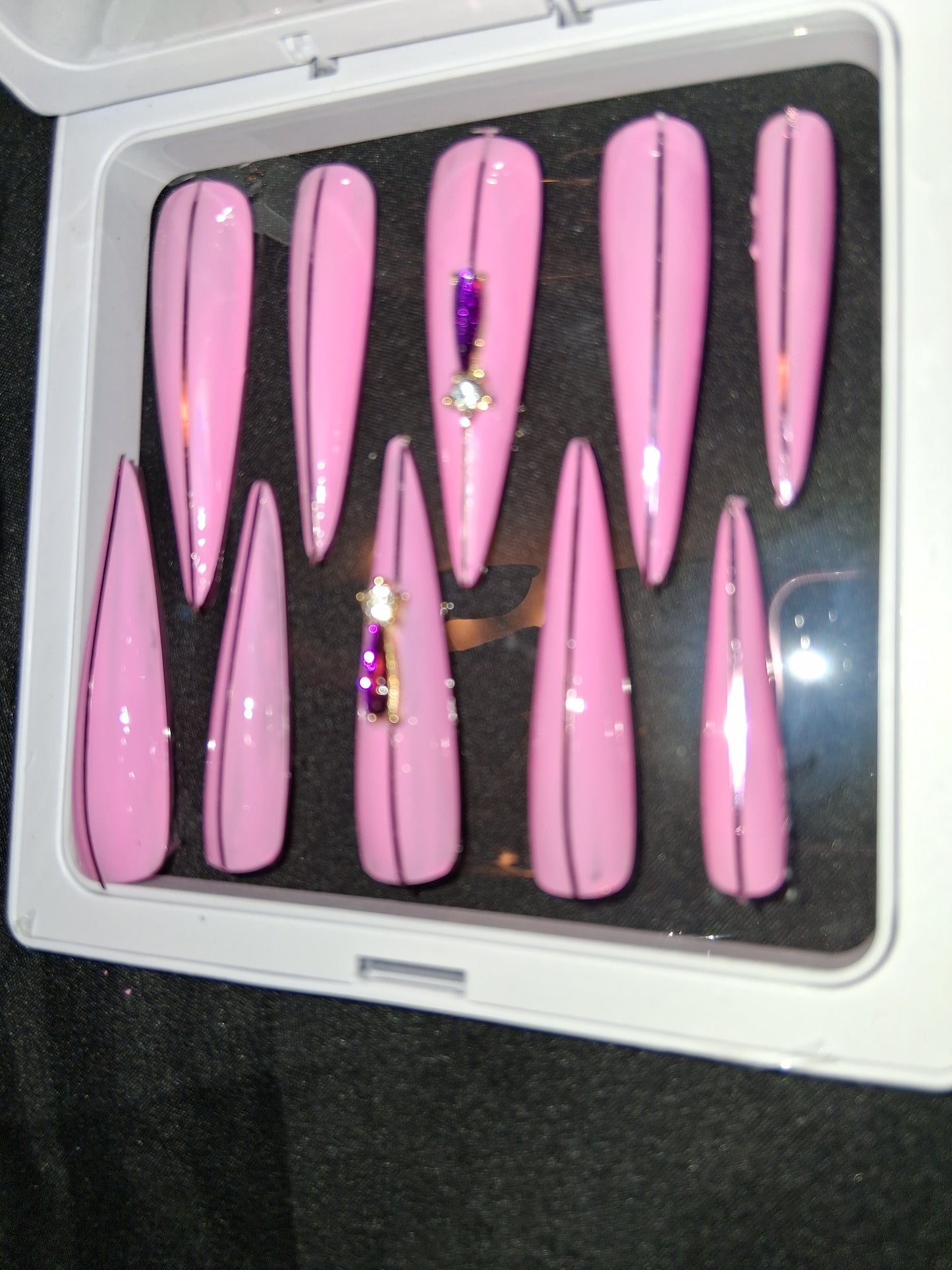 COCOMONEY NAILS CUSTOM 1 OF 1 GLUE ON PRESS ON COMES WITH FREE GIFTS #p44
