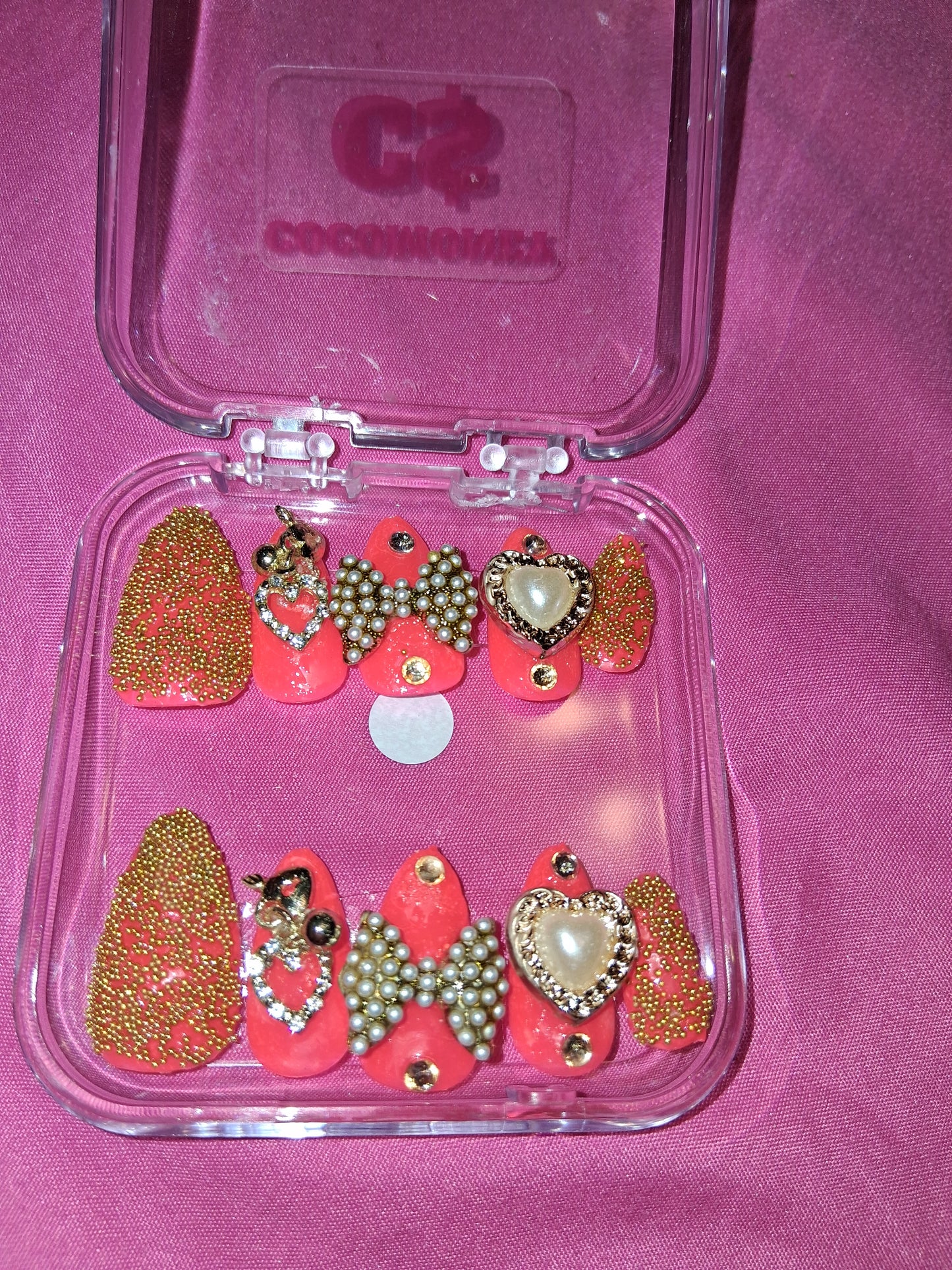 COCOMONEY NAILS CUSTOM 1 OF 1 GLUE ON PRESS ON COMES WITH FREE GIFTS #b66