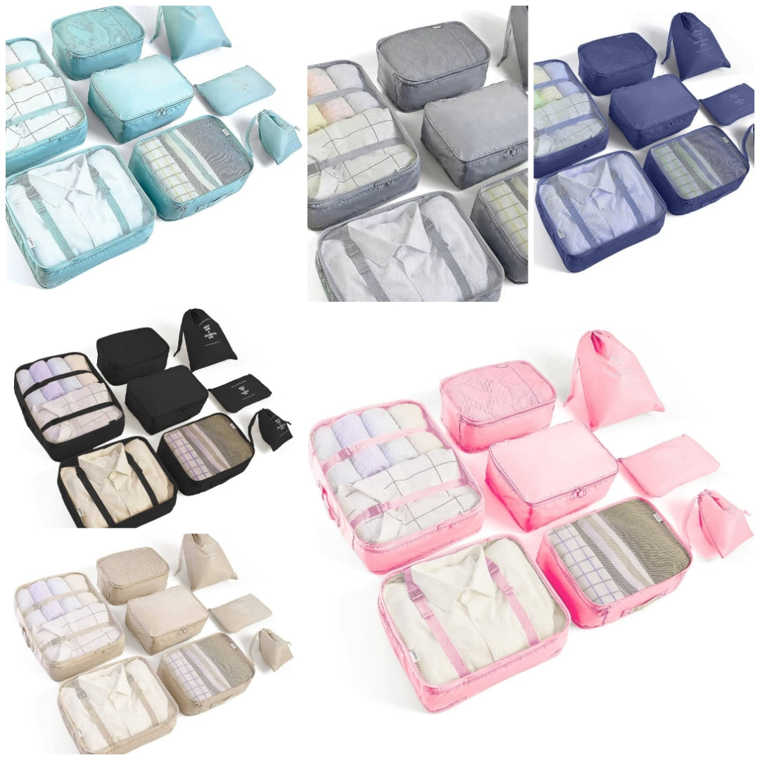 8 Set Packing Cubes for Suitcases Travel Luggage Packing Organizers,Travel Essentials Luggage Organizer Accessories for Shoe Bag Tioletry Bag Laundry Bag (