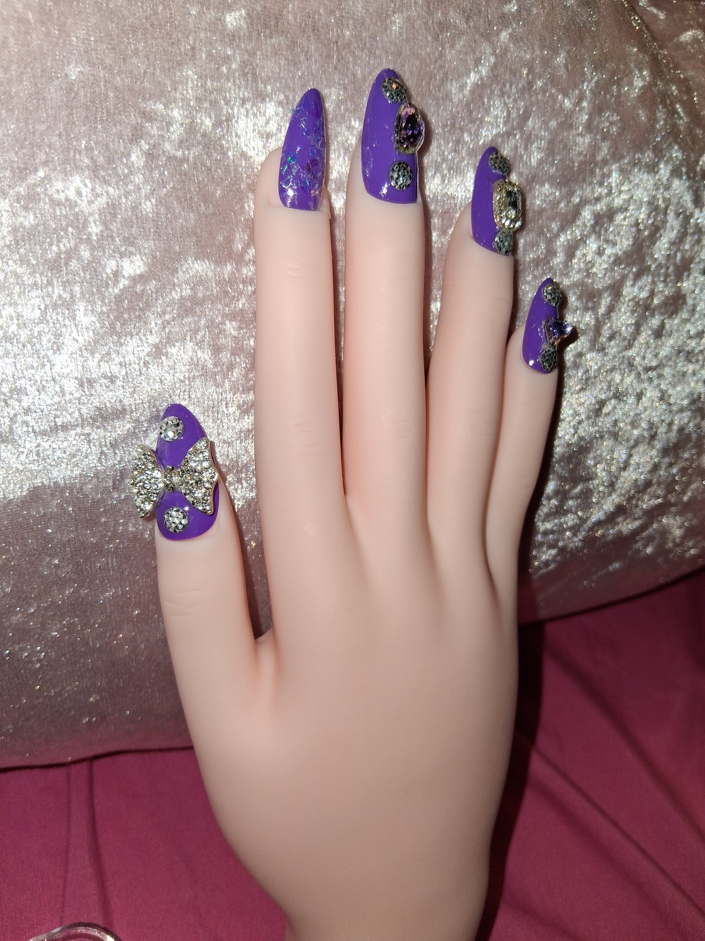 COCOMONEY NAILS CUSTOM 1 OF 1 GLUE ON PRESS ON COMES WITH FREE GIFTS #b76