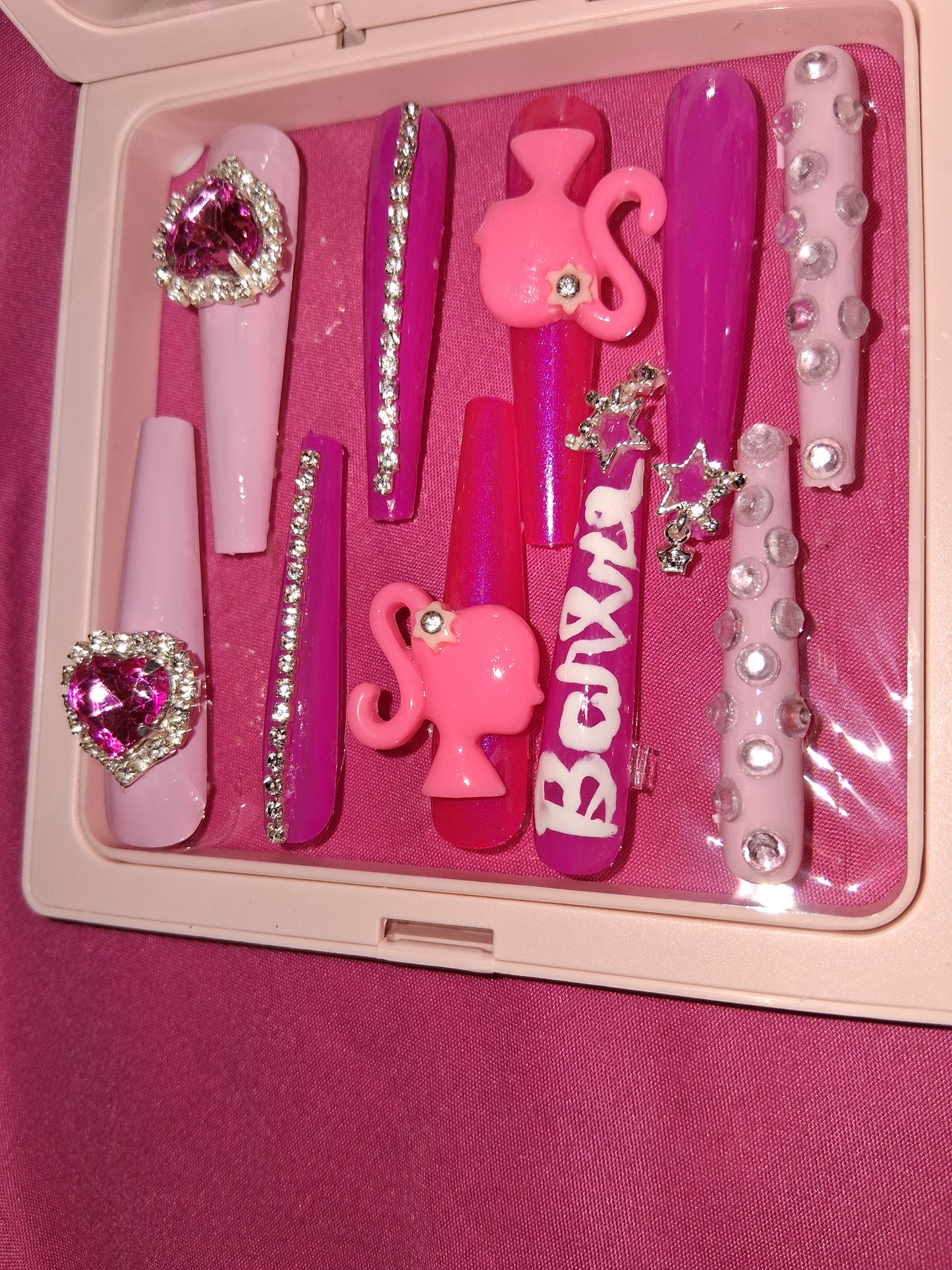 COCOMONEY NAILS CUSTOM 1 OF 1 GLUE ON PRESS ON COMES WITH FREE GIFTS #p45