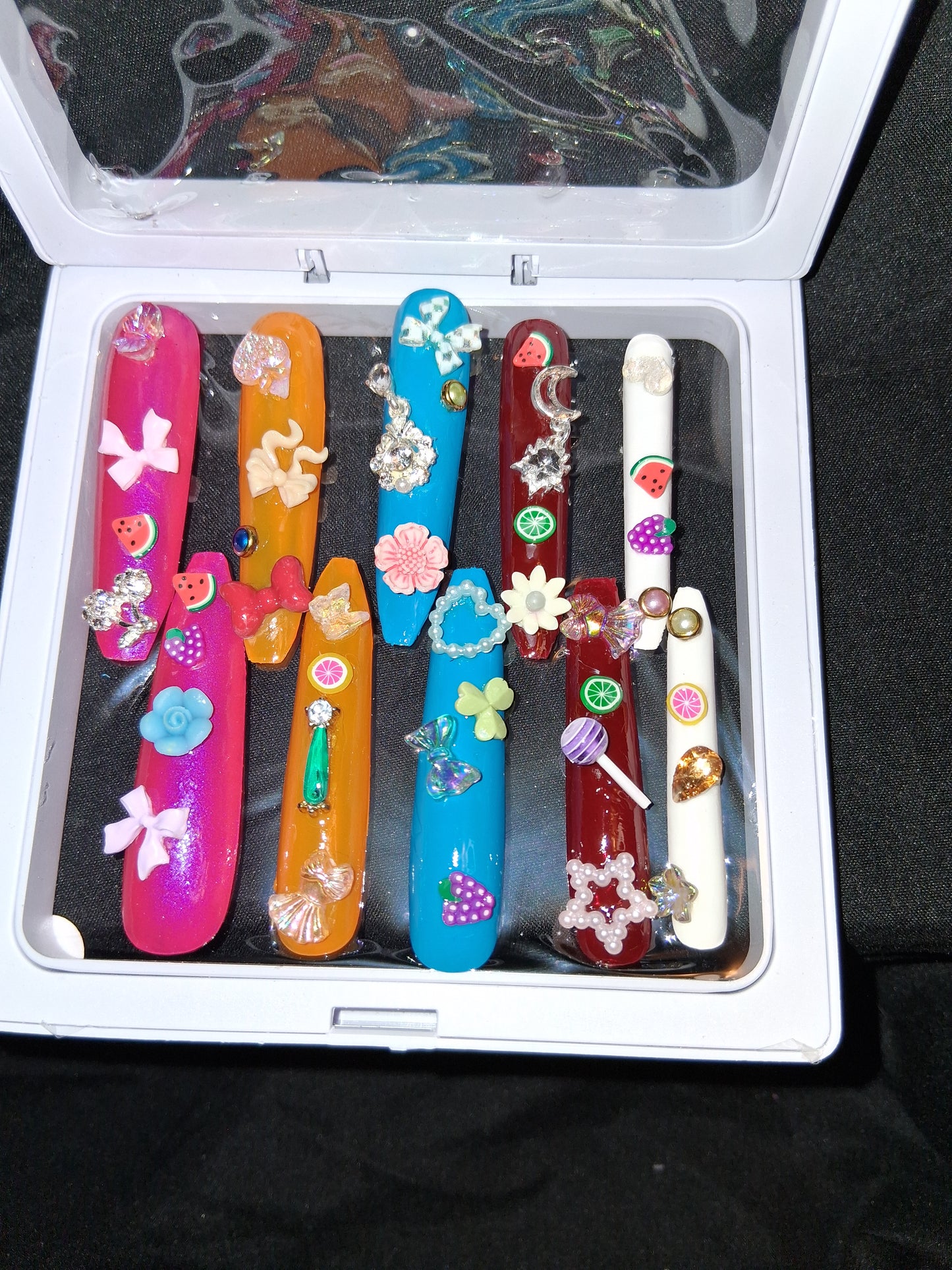 COCOMONEY NAILS CUSTOM 1 OF 1 GLUE ON PRESS ON COMES WITH FREE GIFTS #o58