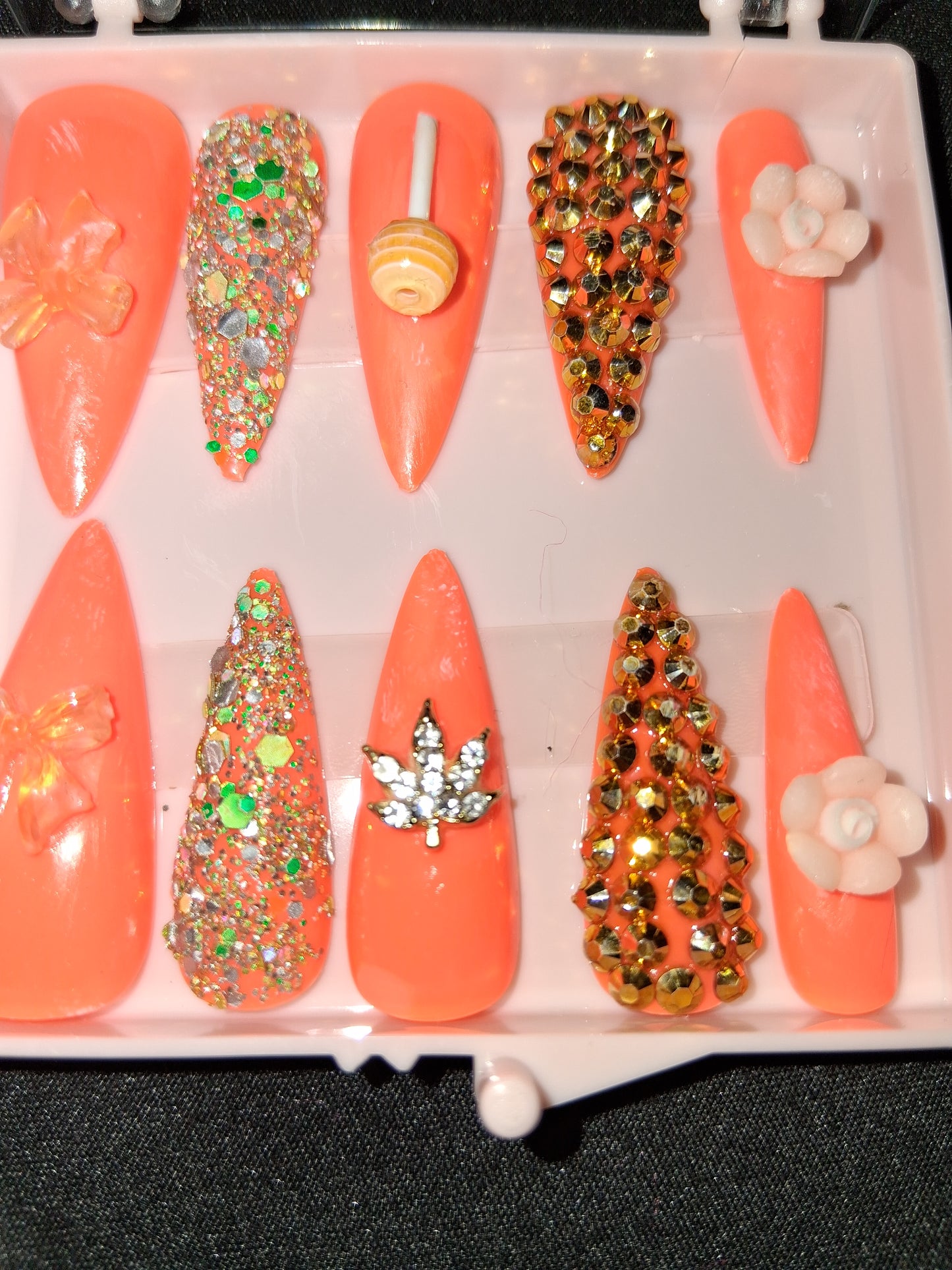 COCOMONEY NAILS CUSTOM ONE OF A KIND PIECES WITH NAIL BAG AND FREE GIFTS