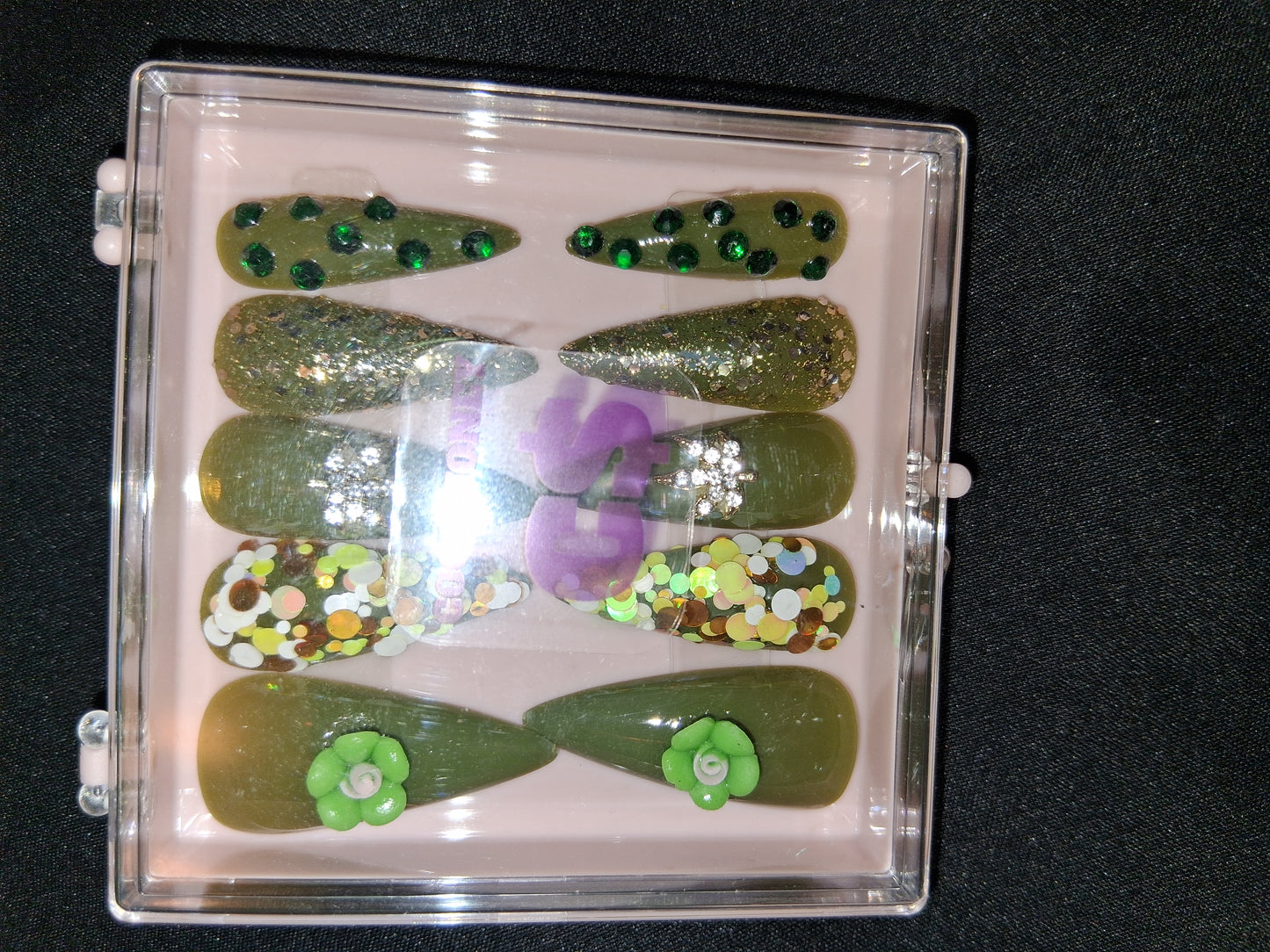 COCOMONEY NAILS CUSTOM ONE OF A KIND PIECES WITH NAIL BAG AND FREE GIFTS ACRYLIC
