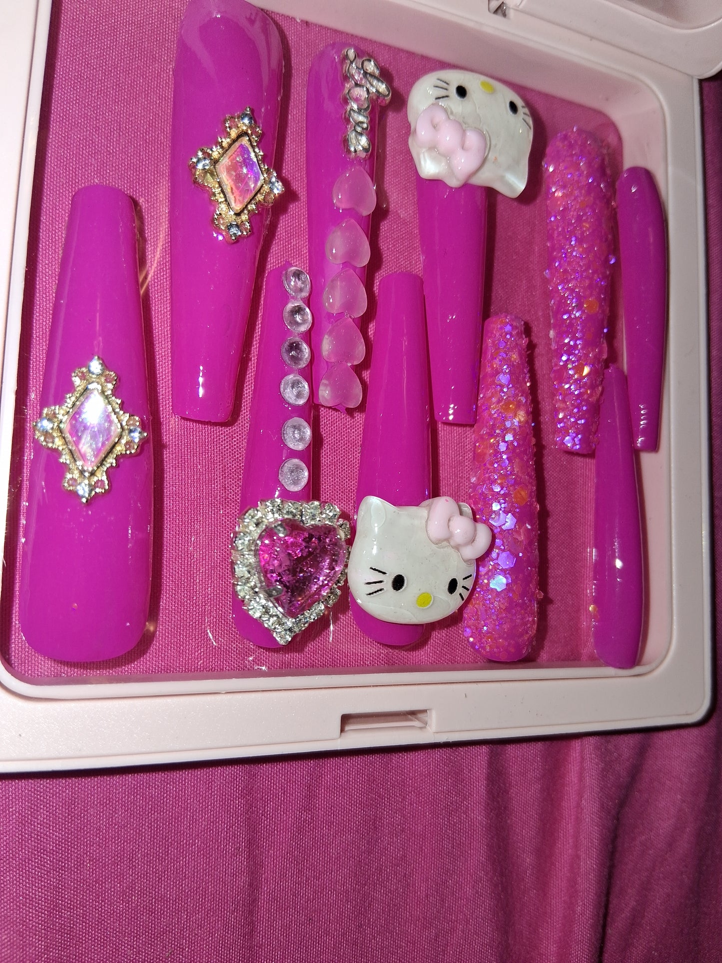COCOMONEY NAILS CUSTOM 1 OF 1 GLUE ON PRESS ON COMES WITH FREE GIFTS #o47