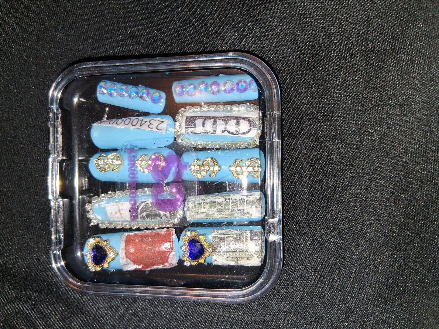 COCOMONEY NAILS CUSTOM ONE OF A KIND PIECES WITH NAIL BAG AND FREE GIFTS