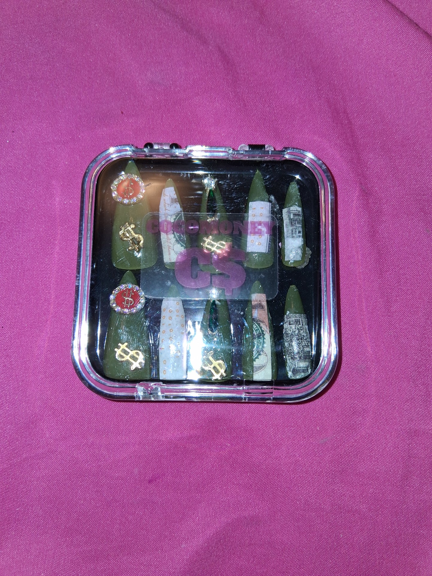 COCOMONEY NAILS CUSTOM 1 OF 1 GLUE ON PRESS ON COMES WITH FREE GIFTS #b99