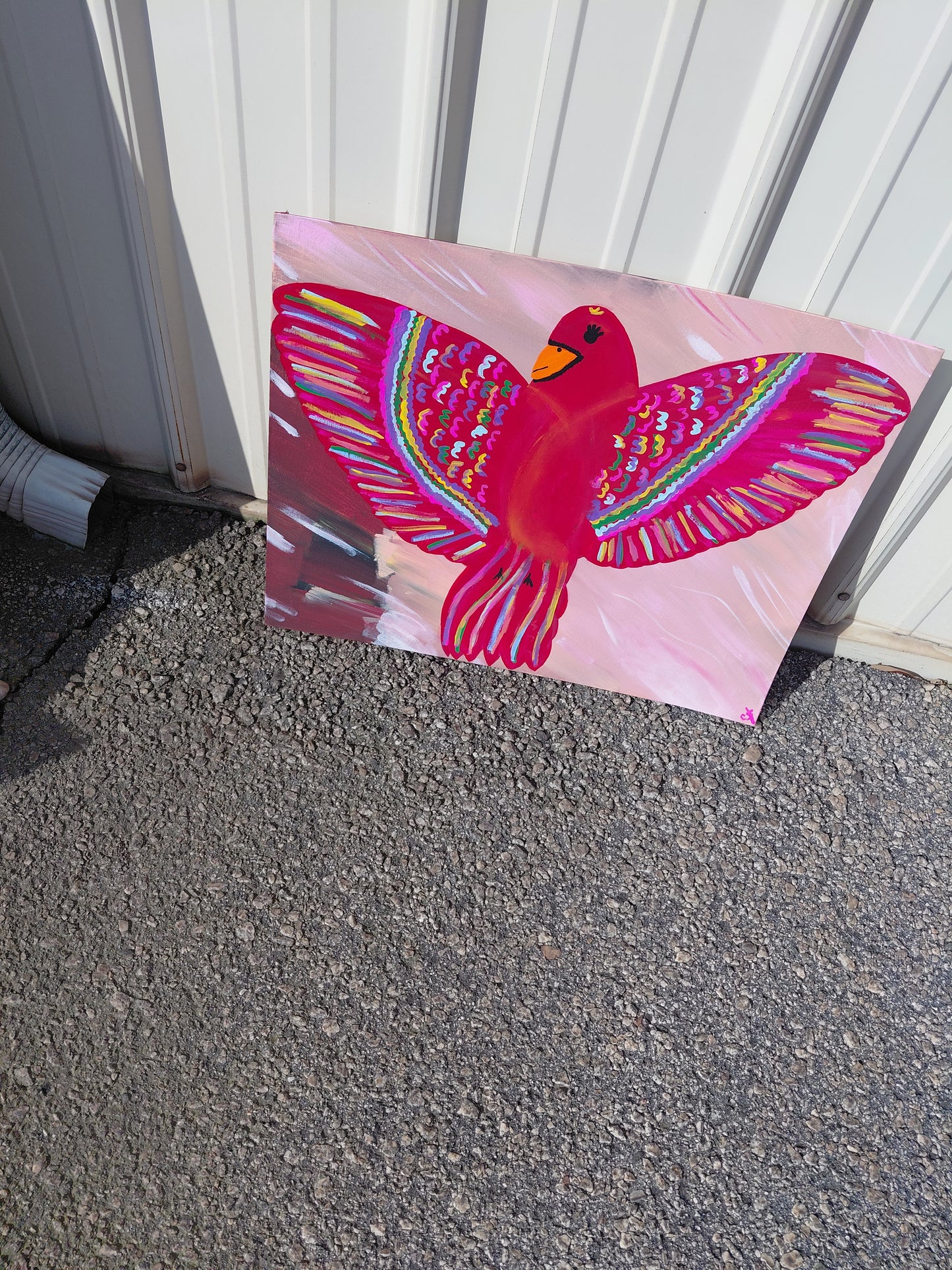 COCOMONEY ART Red Bird 1 OF 1 CUSTOM PIECE BY COCOMONEY painting on canvas