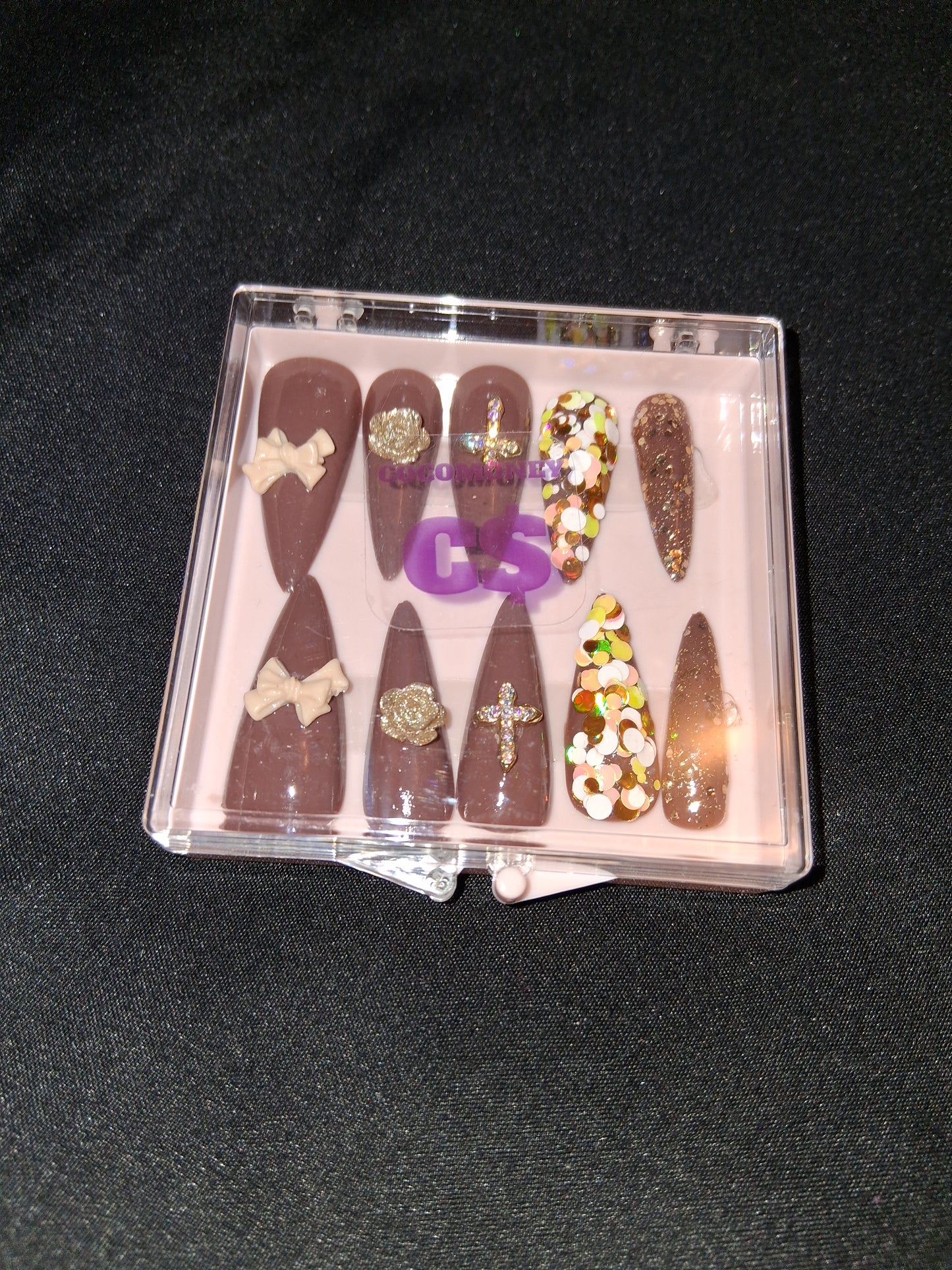 COCOMONEY NAILS CUSTOM ONE OF A KIND PIECES WITH NAIL BAG AND FREE GIFTS