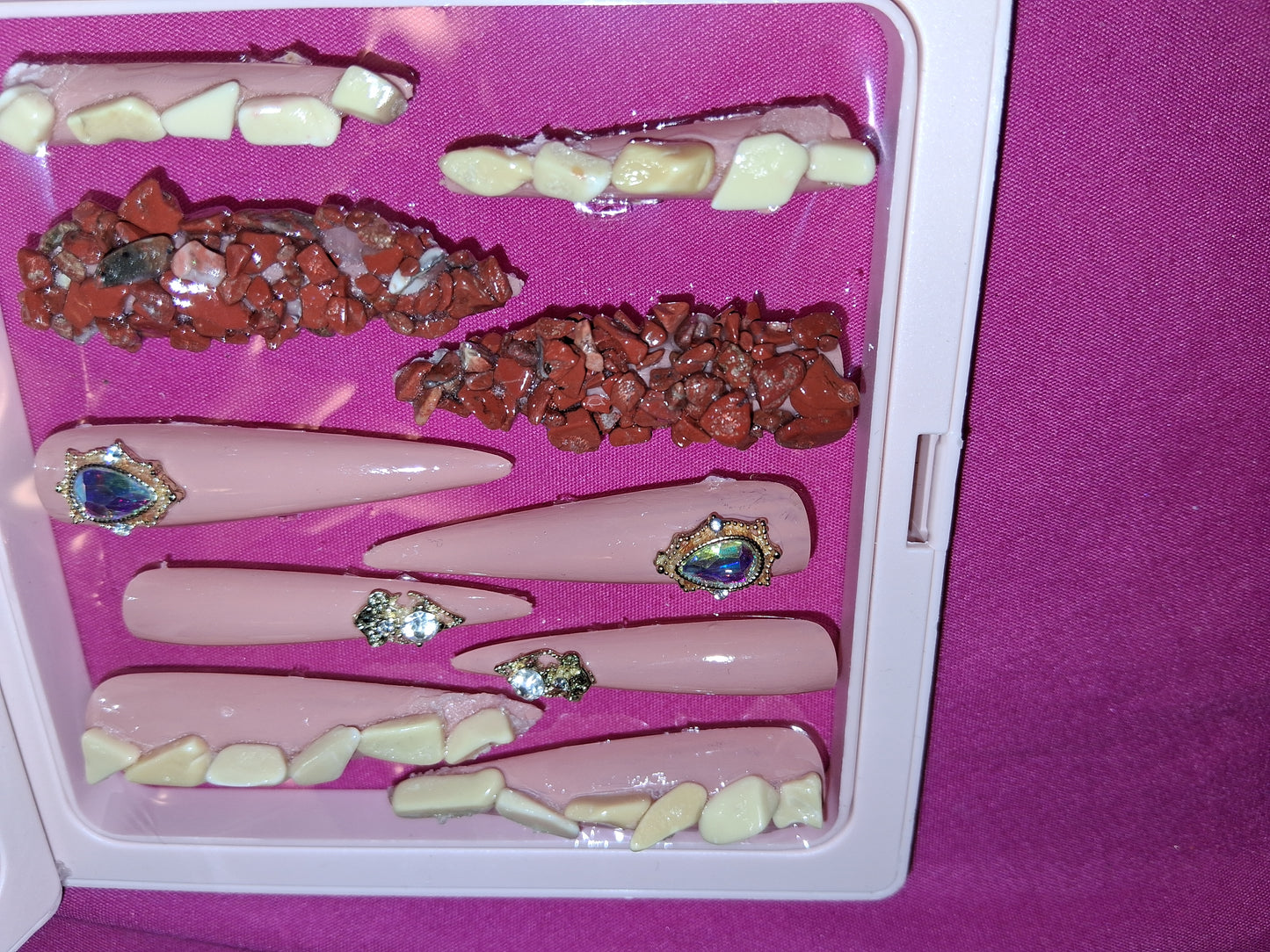 COCOMONEY NAILS CUSTOM 1 OF 1 GLUE ON PRESS ON COMES WITH FREE GIFTS #p36