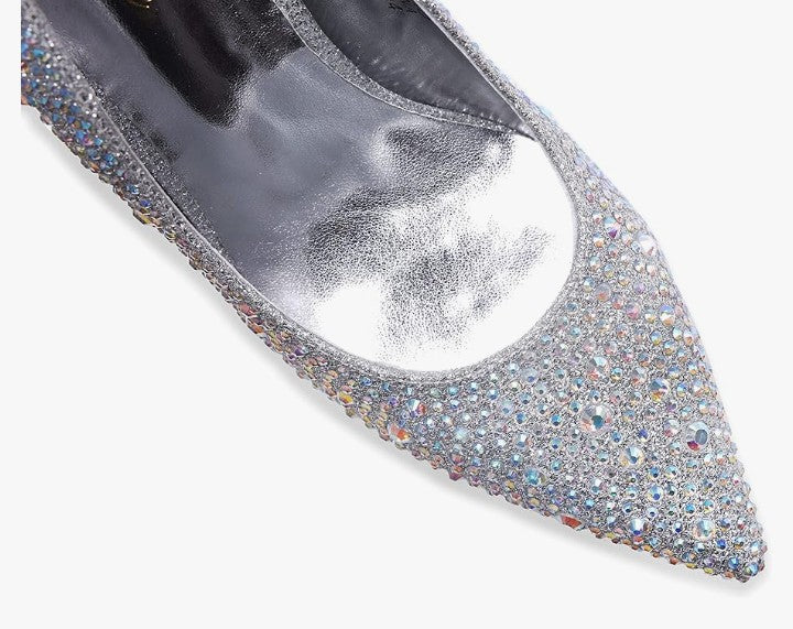 Women High Heels,3.94 inch/10cm Stiletto Pumps Sexy Pointed Toe Patent Leather Slip On High Heel Dress Evening Party Pump Shoes