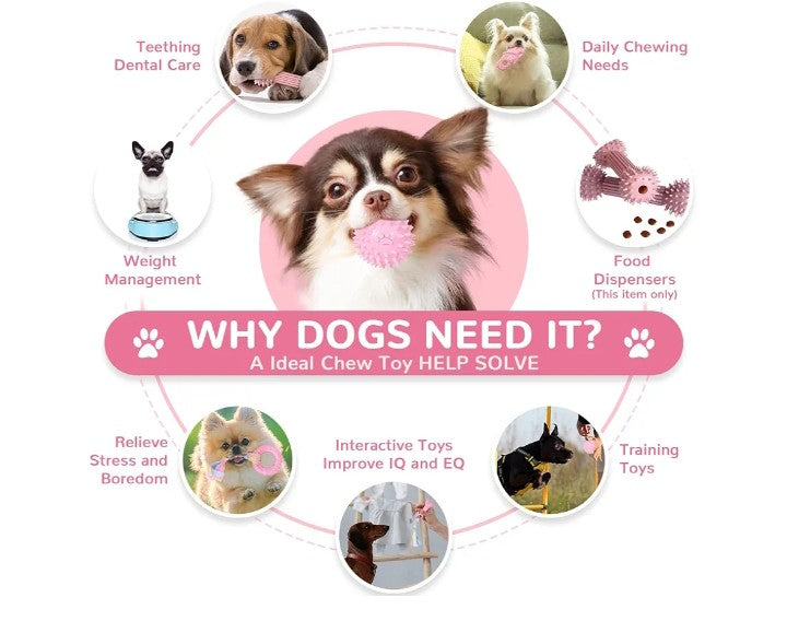 6 Pack Dog Toys for Small Dog Pink Soft Rubber Puppy Toys for Teething Funny Slippers Ball Donut Interactive Set for Small Dog Teething Toys Pet Puppy Toys Set