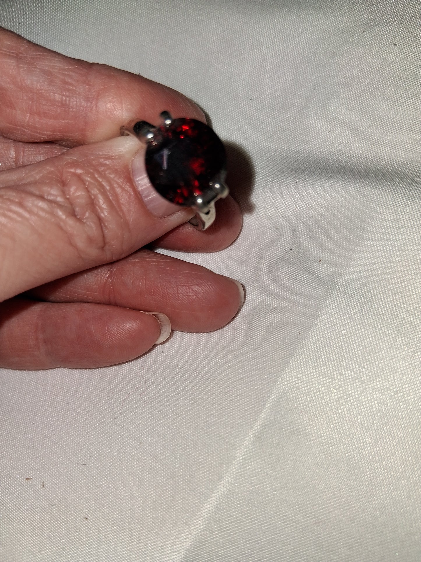 Sterling silver plated ring red COCOMONEY