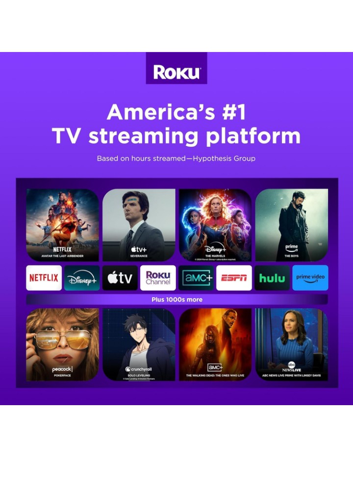 55-Inch Roku Smart TV - 4K Select Series HDR RokuTV Enhanced Voice Remote, Brilliant 4K Picture, Automatic Brightness, & Seamless Streaming - Flat Screen LED Television with Movies & Shows