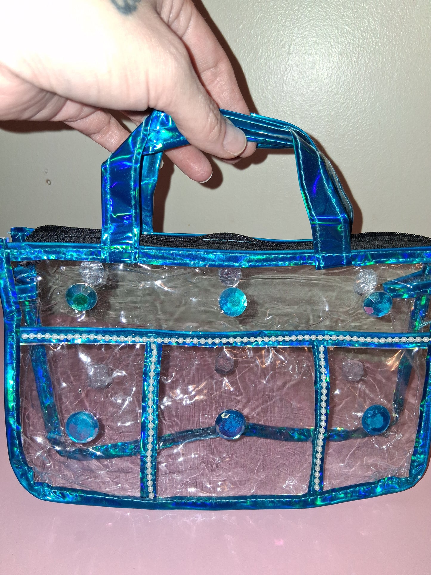 COCOMONEY ACCESSORY OR MAKEUP BAG 9HALF IN BY 6IN BY 2 IN custom 1 of a kind