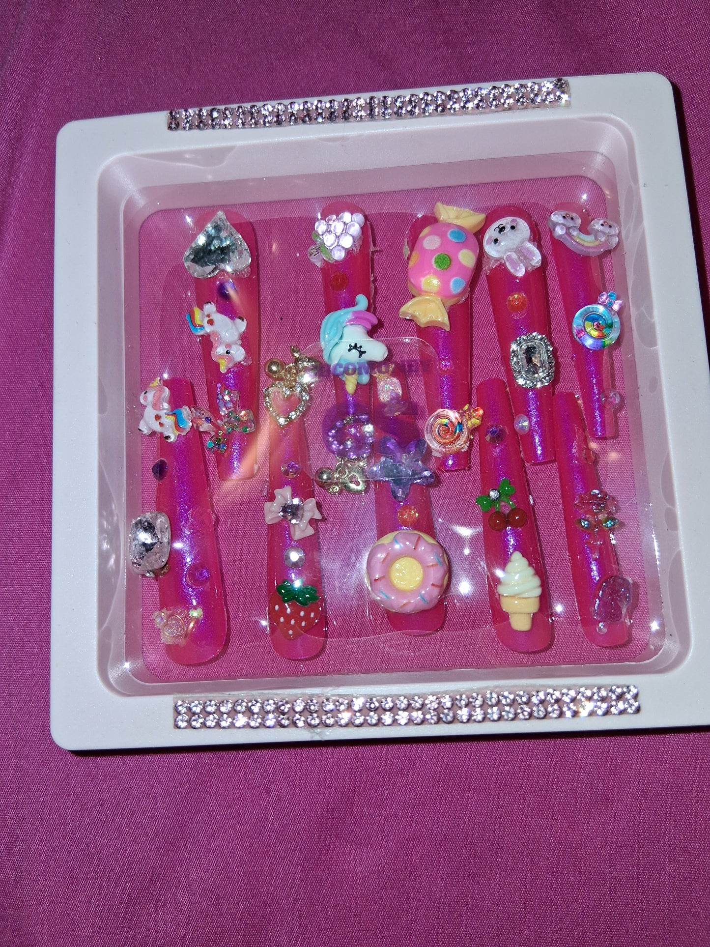 COCOMONEY NAILS CUSTOM 1 OF 1 GLUE ON PRESS ON COMES WITH FREE GIFTS #p27