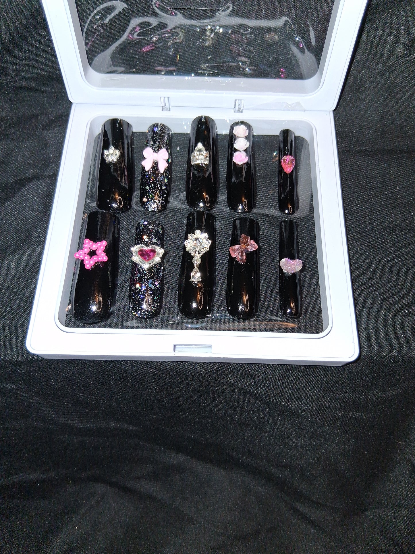 COCOMONEY NAILS CUSTOM 1 OF 1 GLUE ON PRESS ON COMES WITH FREE GIFTS #o55
