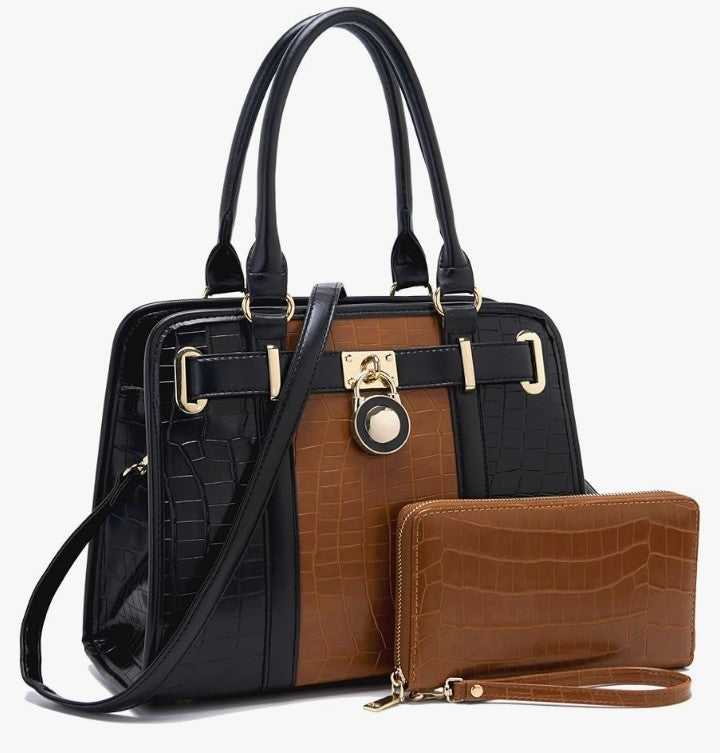 Handbags Sets For Women Shoulder Bags Top Handle Work Satchel Tote Purses Set With Matching Wallet 2pcs