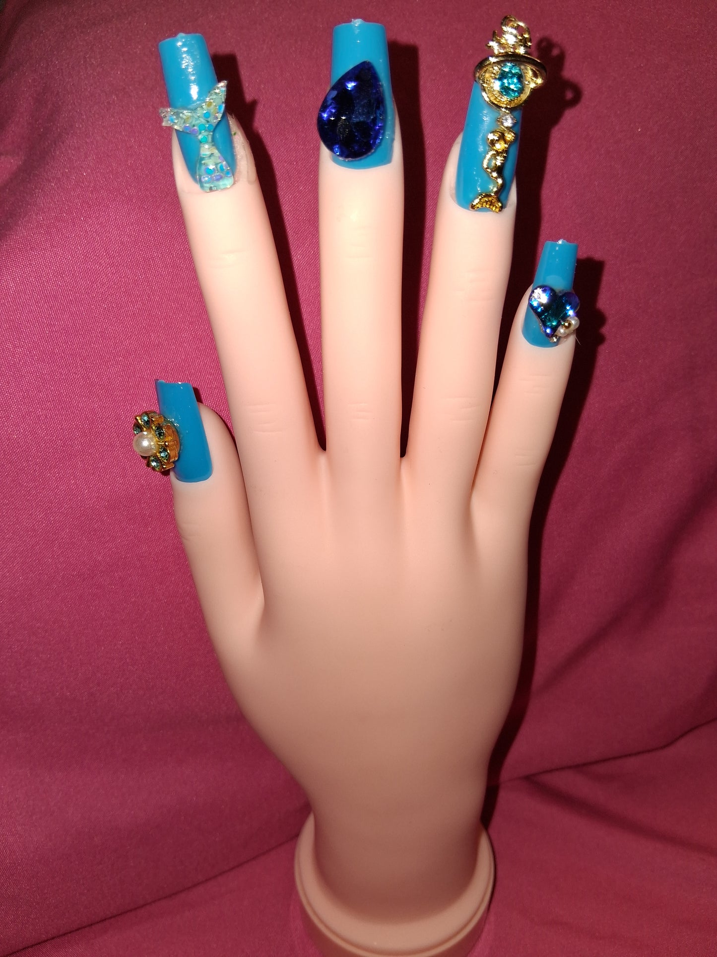 COCOMONEY NAILS CUSTOM 1 OF 1 GLUE ON PRESS ON COMES WITH FREE GIFTS #b95