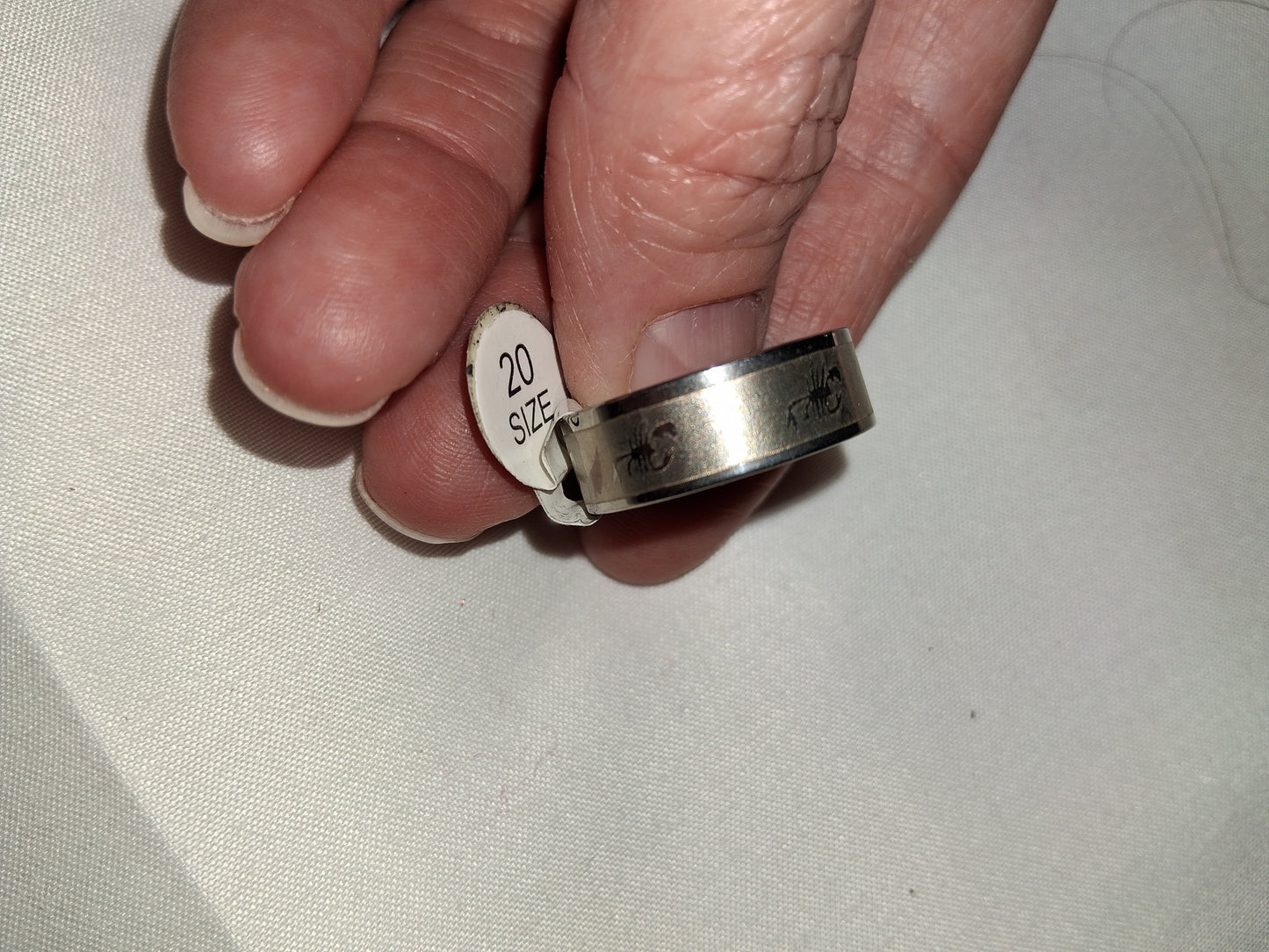 Mens stainless steel ring size 10 scorpion