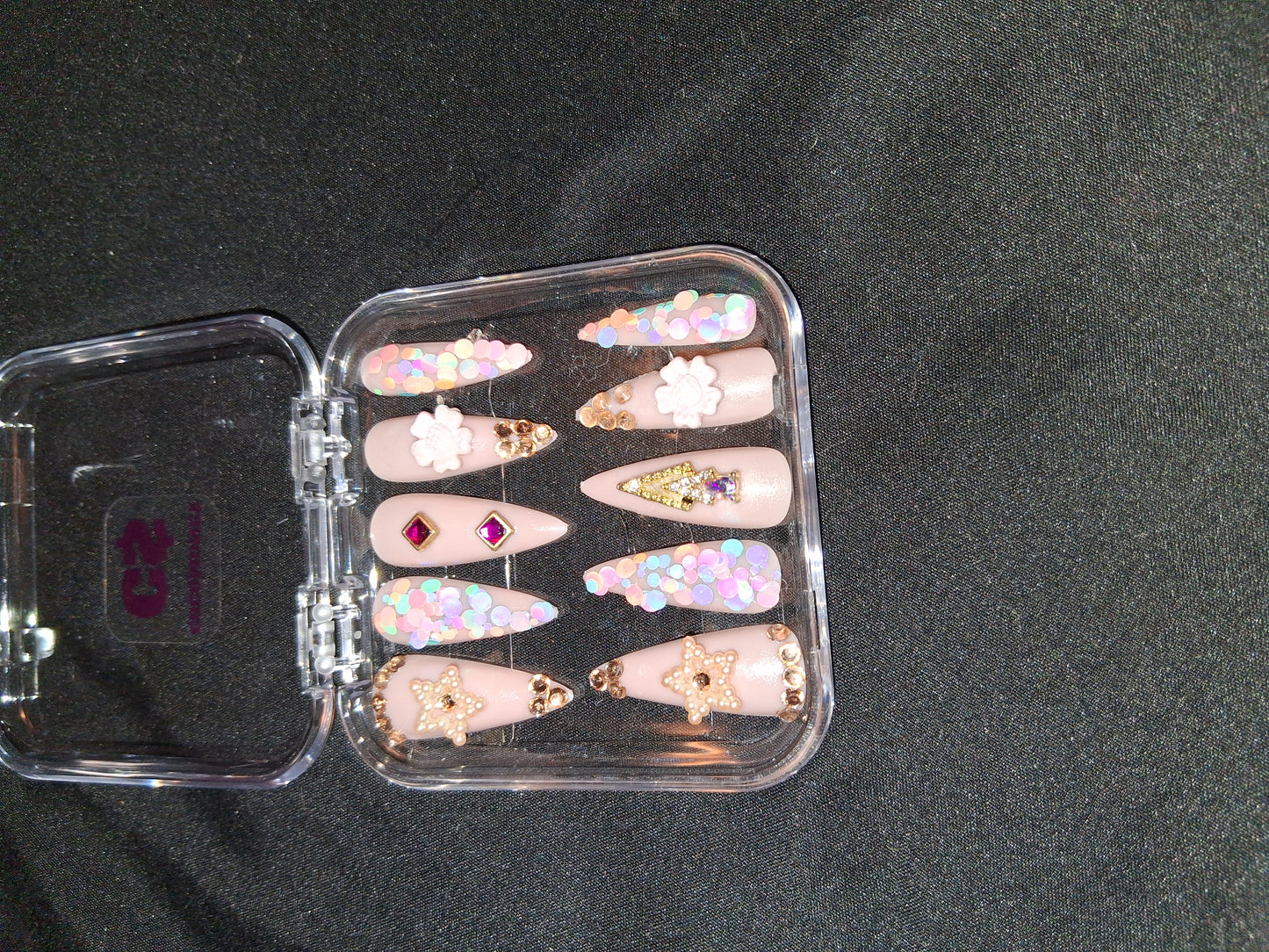 COCOMONEY NAILS CUSTOM ONE OF A KIND PIECES WITH NAIL BAG AND FREE GIFTS ACRYLIC