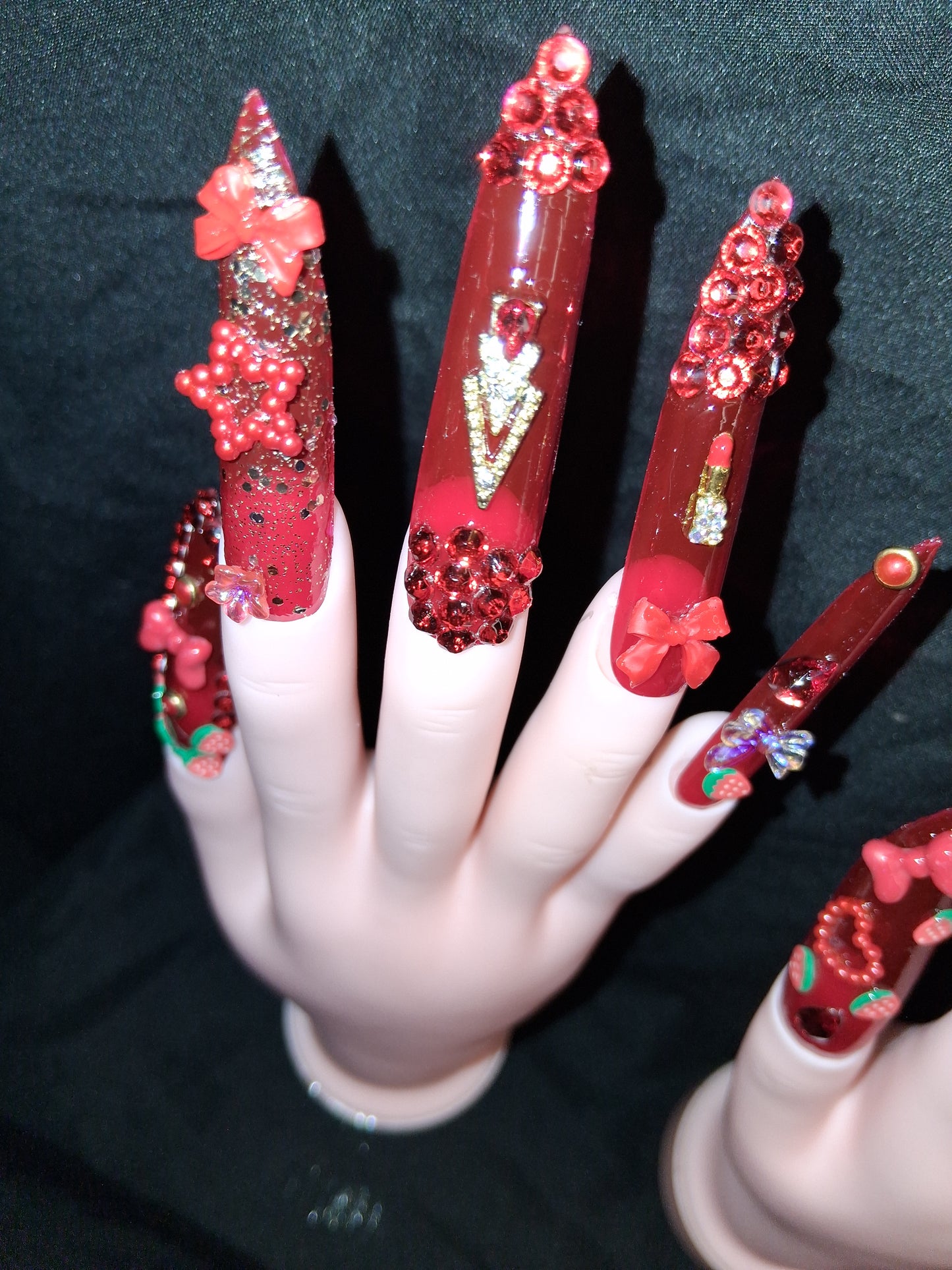 COCOMONEY NAILS CUSTOM 1 OF 1 GLUE ON PRESS ON COMES WITH FREE GIFTS #o91