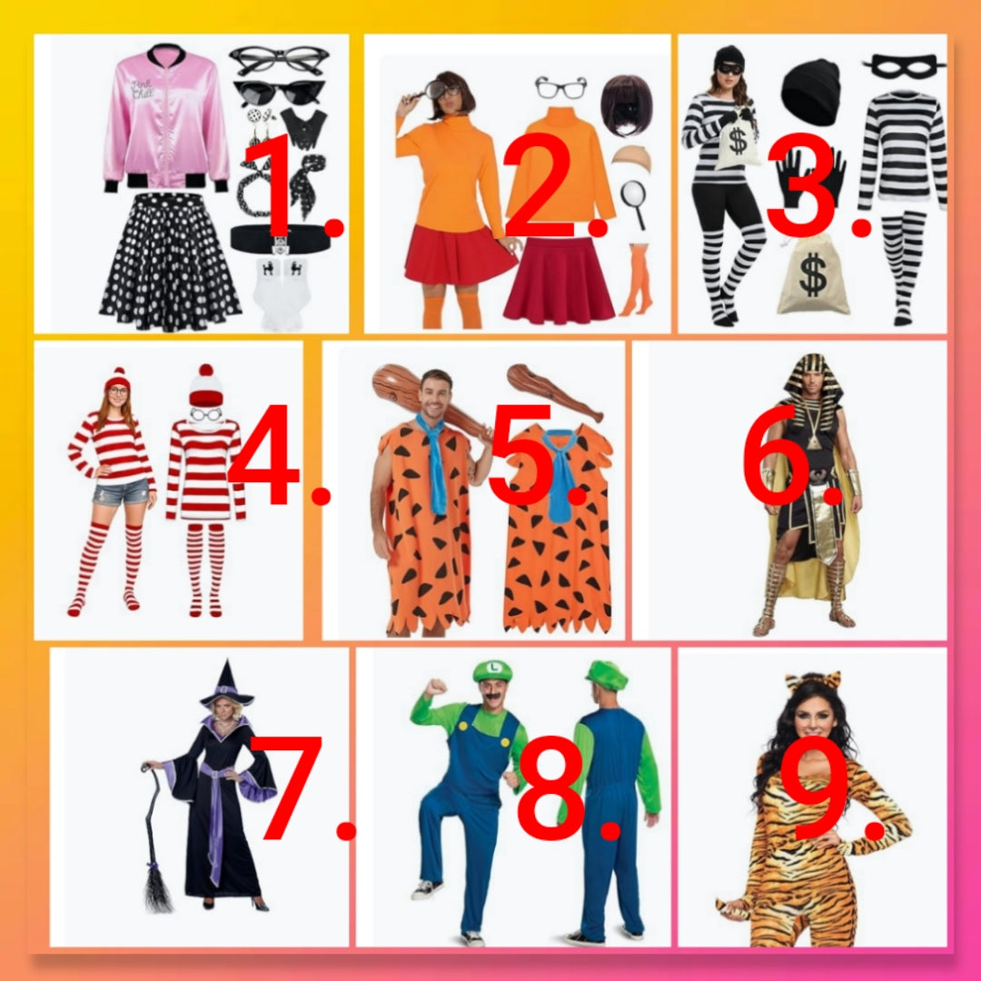 Adult Halloween costume comes with accessories show in its photo choose number by the costume you want