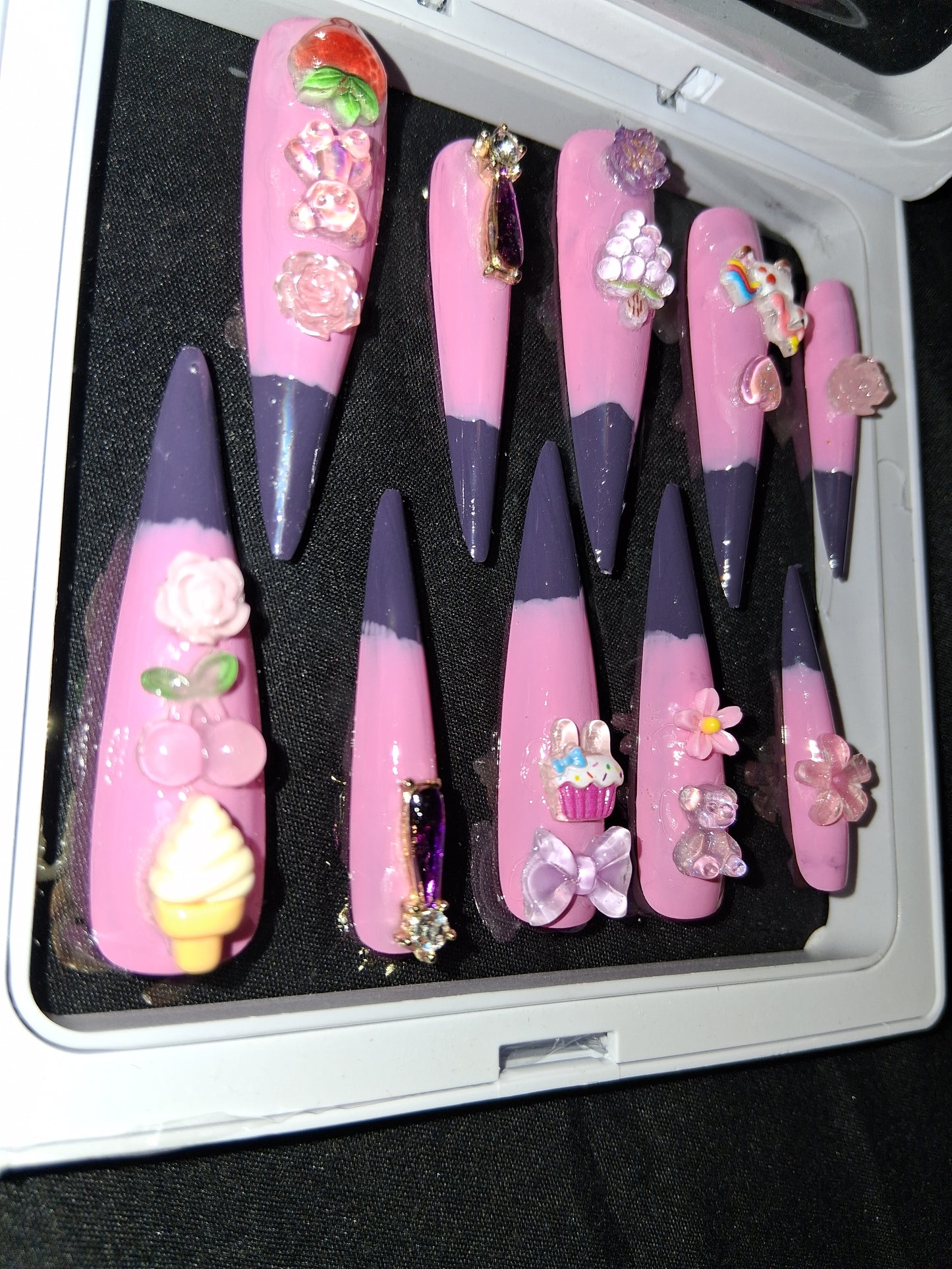 COCOMONEY NAILS CUSTOM 1 OF 1 GLUE ON PRESS ON COMES WITH FREE GIFTS #p66