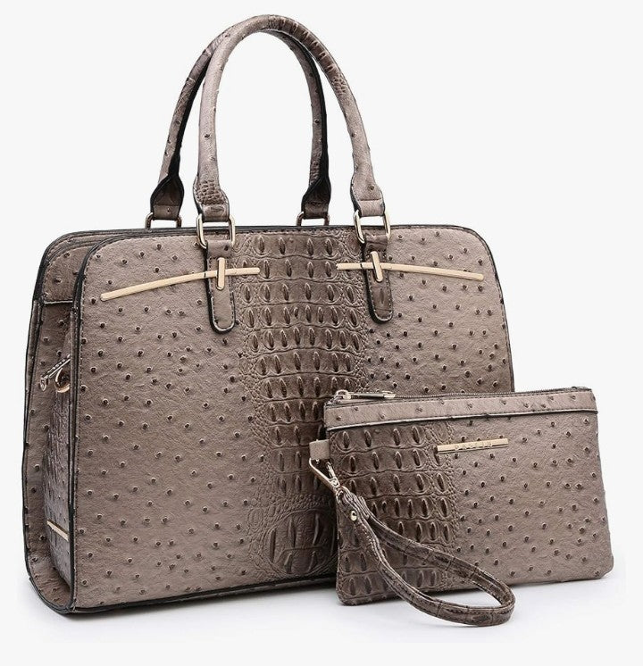 Women Handbag Wallet Tote Bag Shoulder Bag Hobo Bag Top Handle Satchel Purse Set 2pcs w/ 3 Compartments
