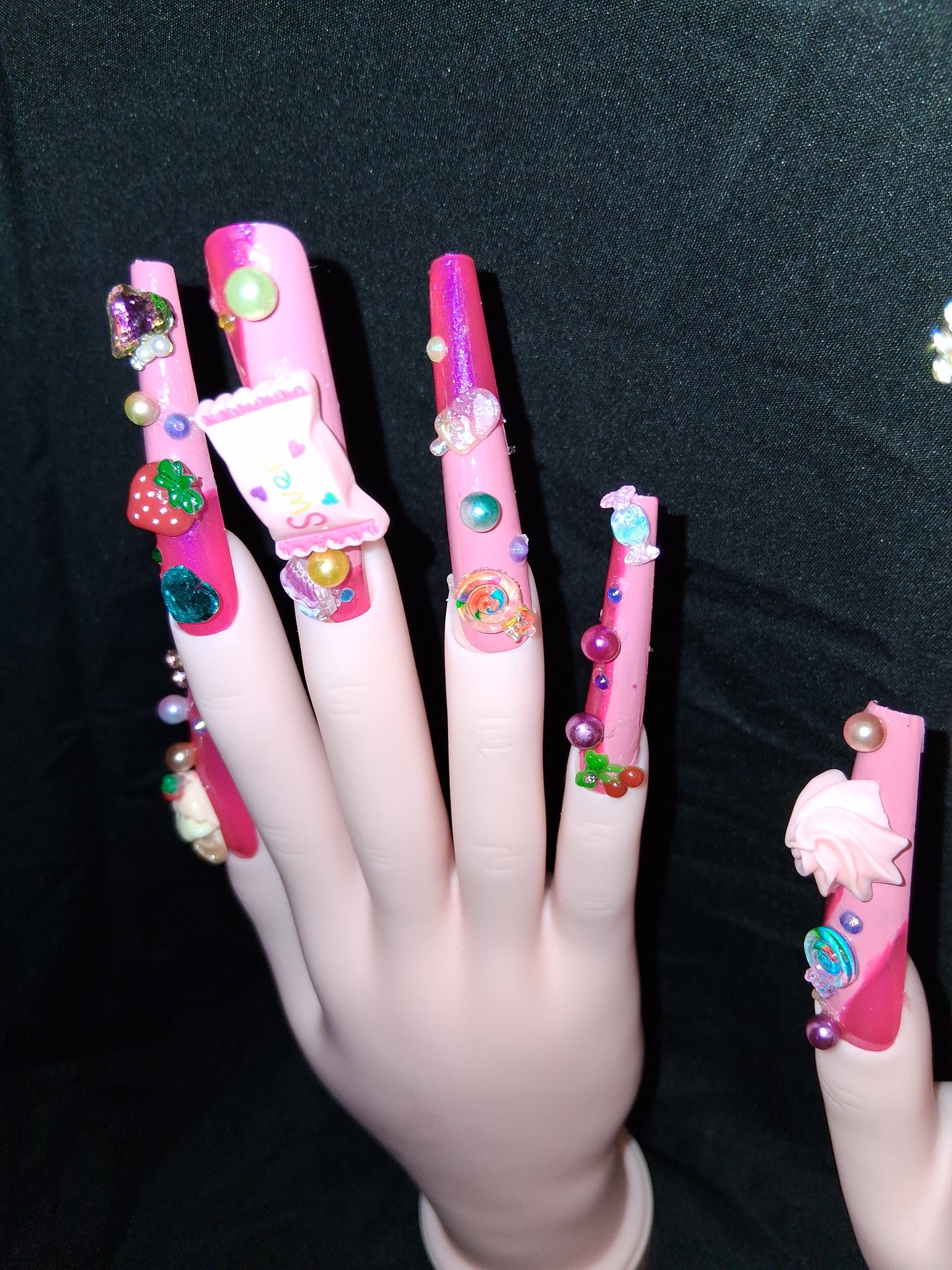 COCOMONEY NAILS CUSTOM 1 OF 1 GLUE ON PRESS ON COMES WITH FREE GIFTS #o64