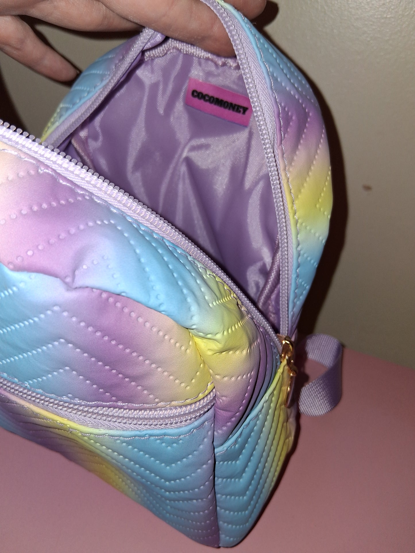 COCOMONEY MINI BOOK BAG PURPLE 9IN BY 8IN BY 4IN only 1
