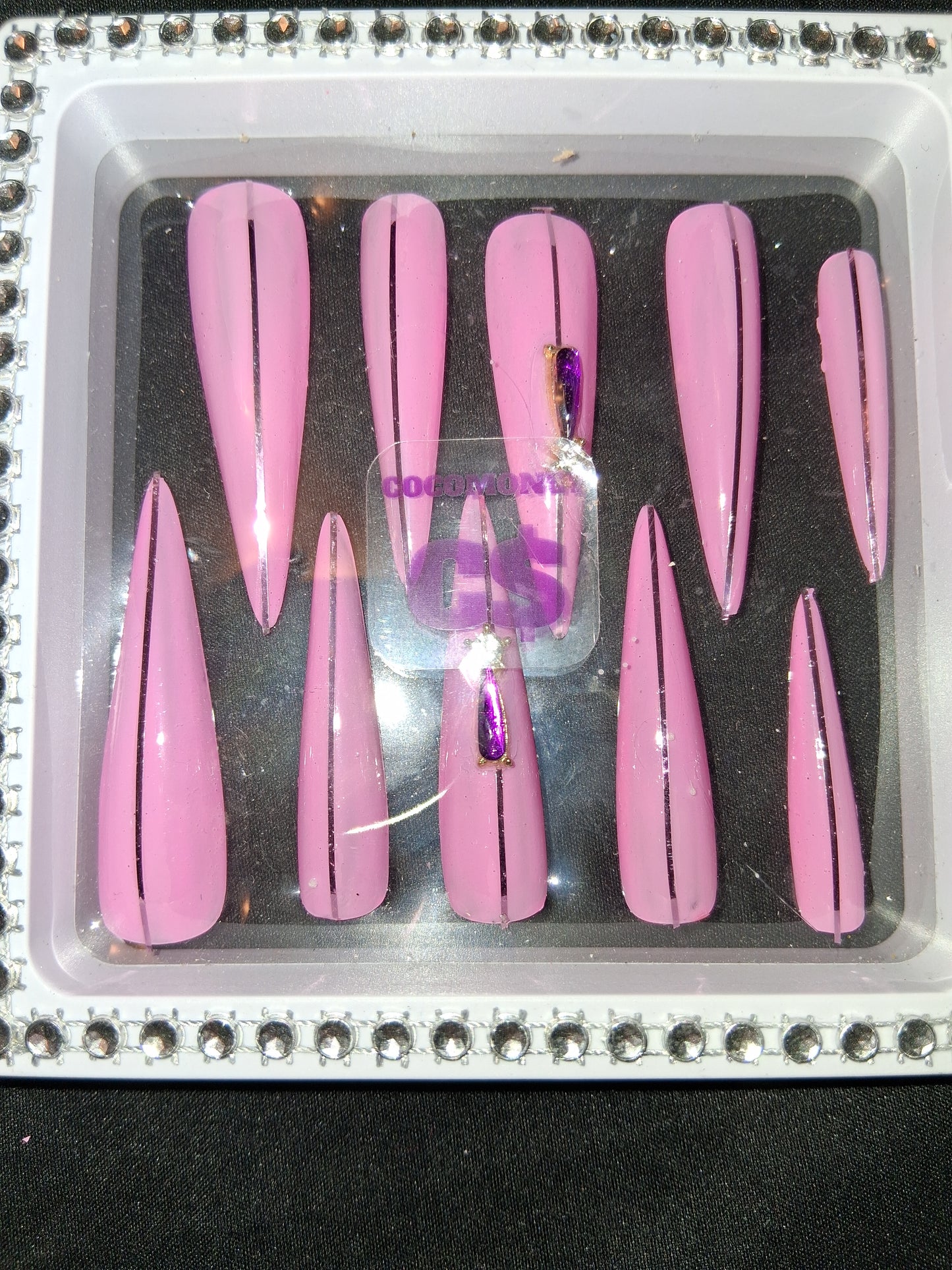 COCOMONEY NAILS CUSTOM 1 OF 1 GLUE ON PRESS ON COMES WITH FREE GIFTS #p44