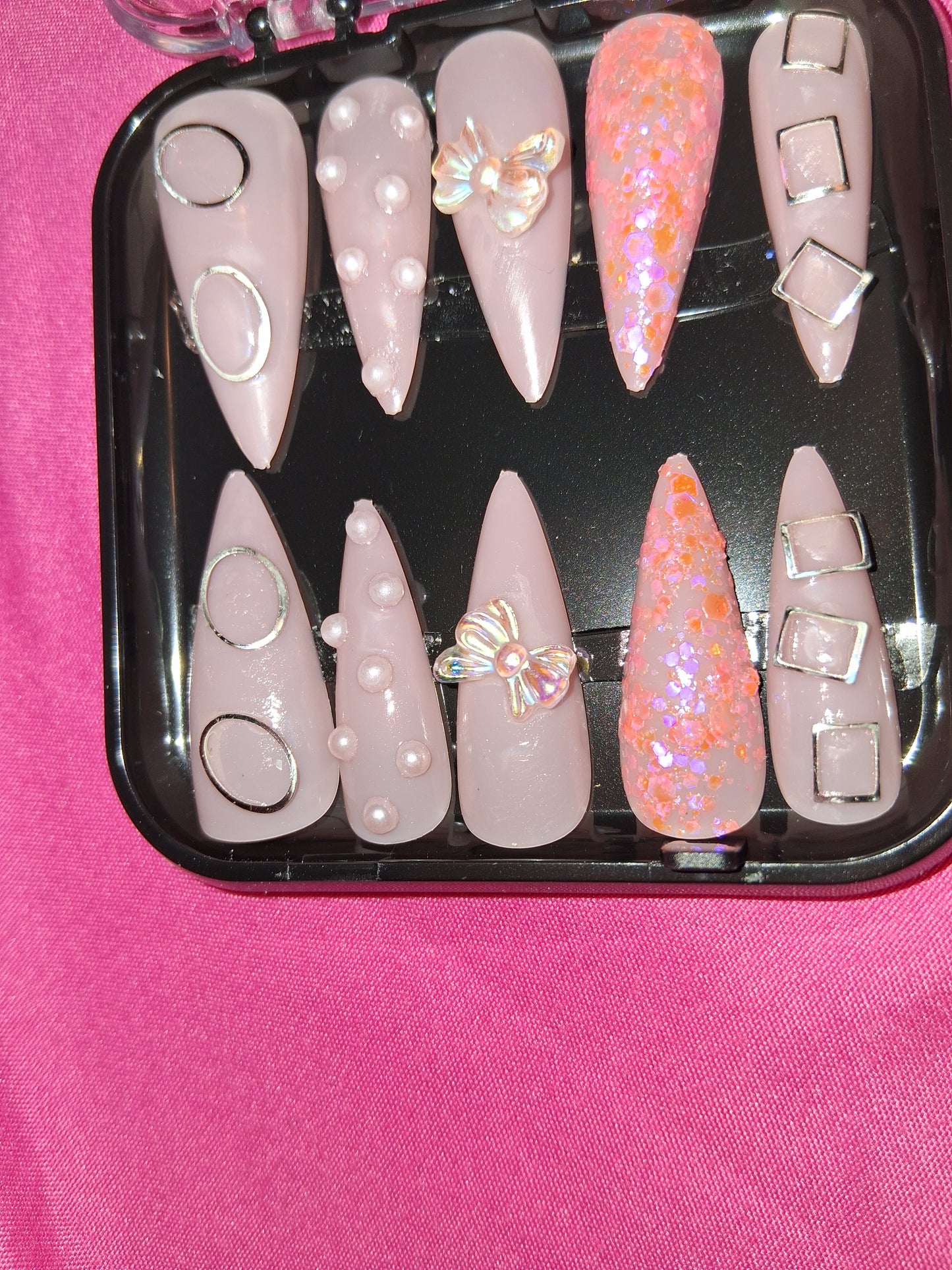 COCOMONEY NAILS CUSTOM 1 OF 1 GLUE ON PRESS ON COMES WITH FREE GIFTS #b61