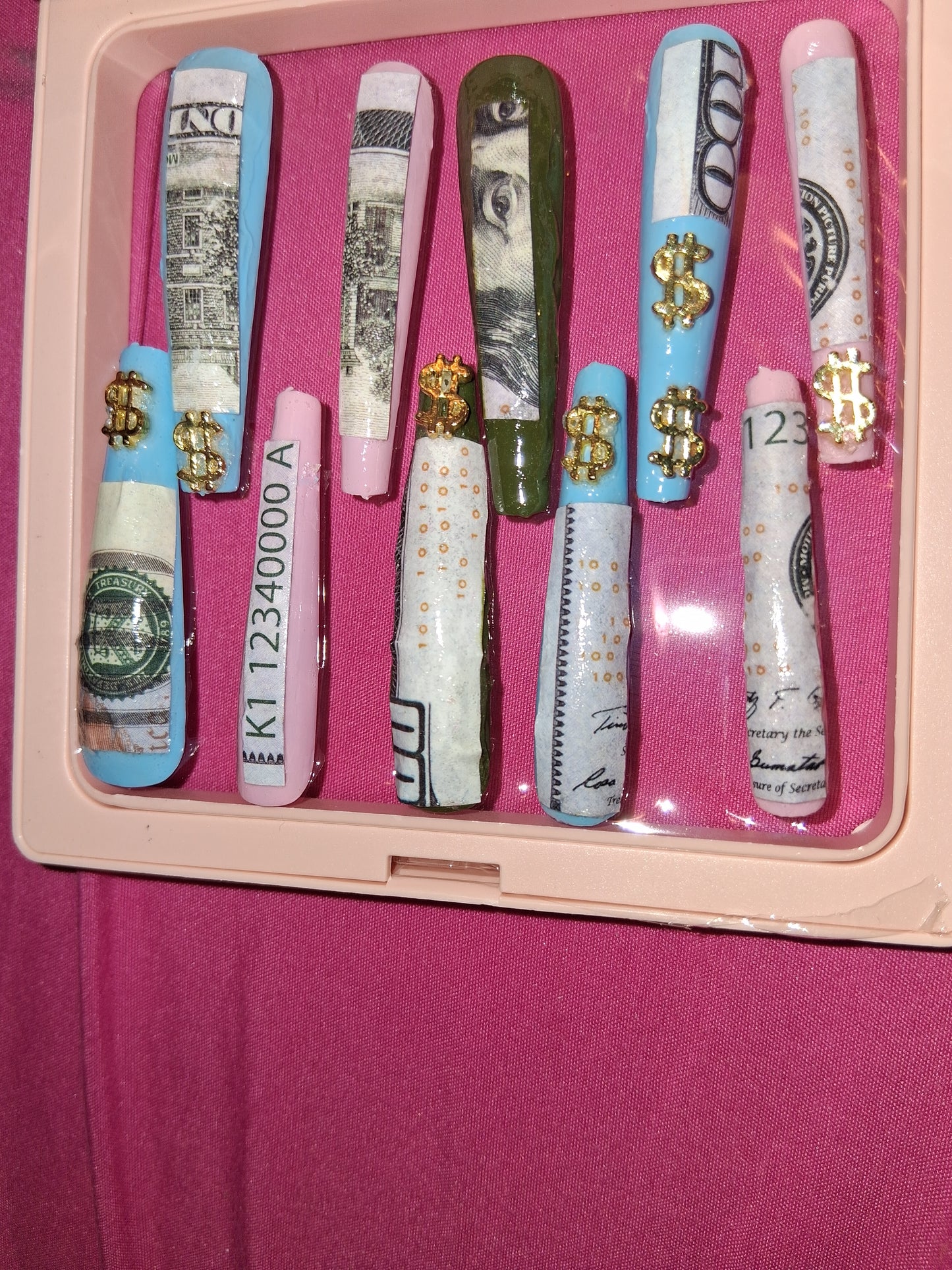 COCOMONEY NAILS CUSTOM 1 OF 1 GLUE ON PRESS ON COMES WITH FREE GIFTS #o41