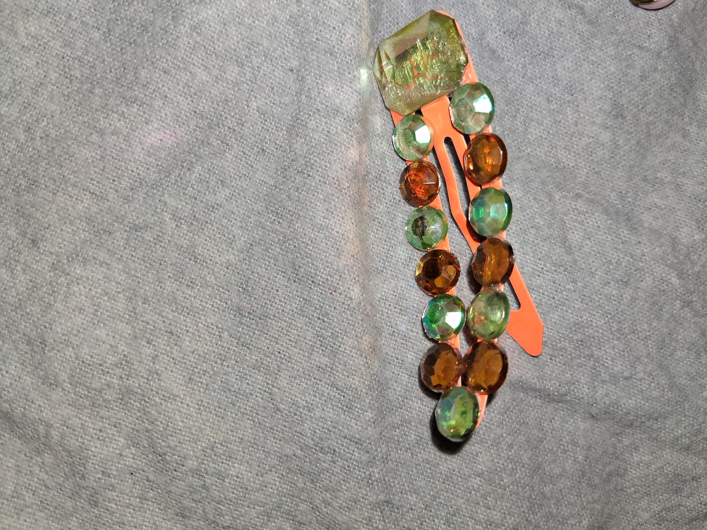 COCOMONEY HAIR CLIP 3INCH CUSTOM 1 OF A KIND PIECE with gemstones