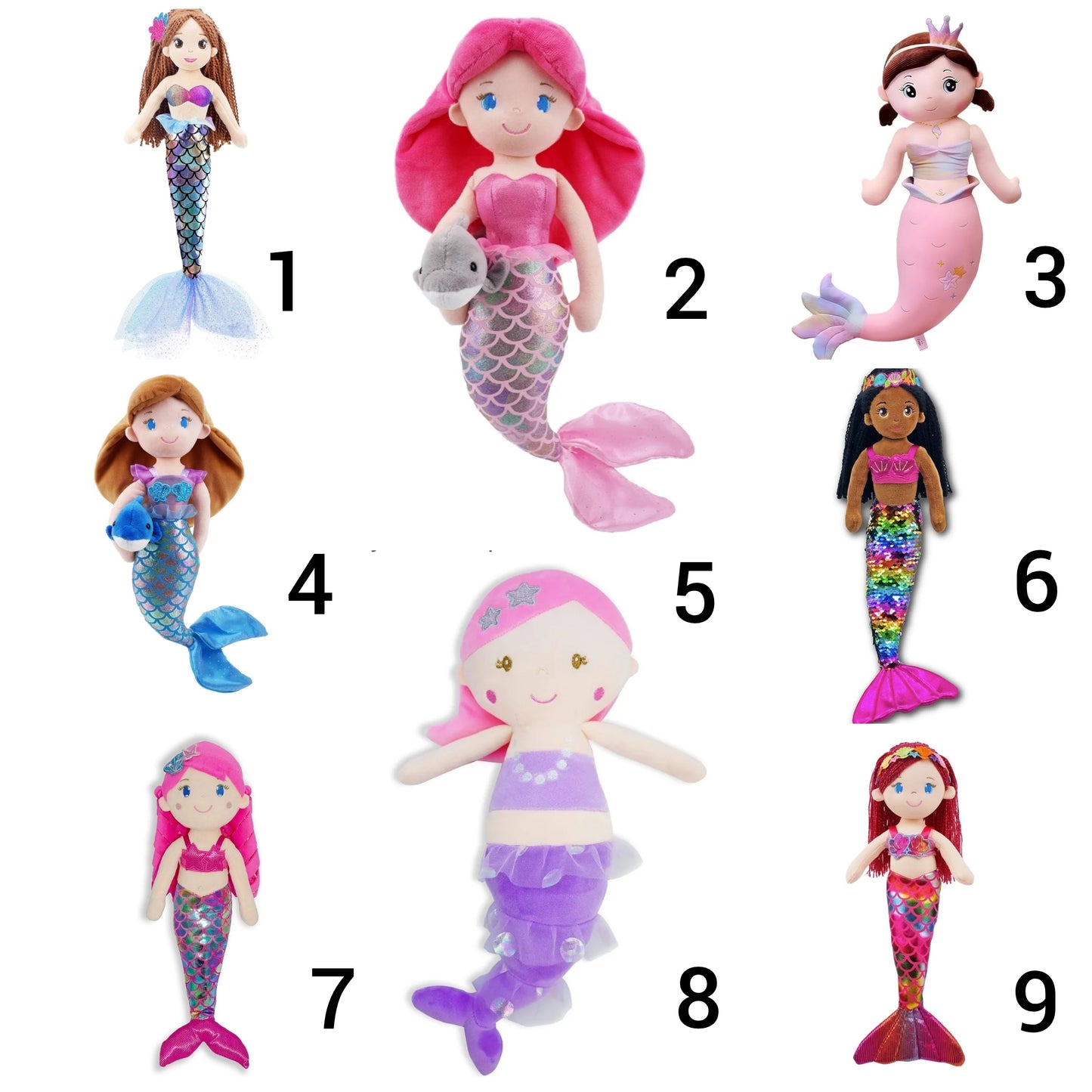 16" Soft Plush Stuffed Mermaid DollIdeal for adventure and comfort, Thalassa stands at a perfect 16.5" tall, making her a versatile companion for playtime fantasies and soothing cuddles.