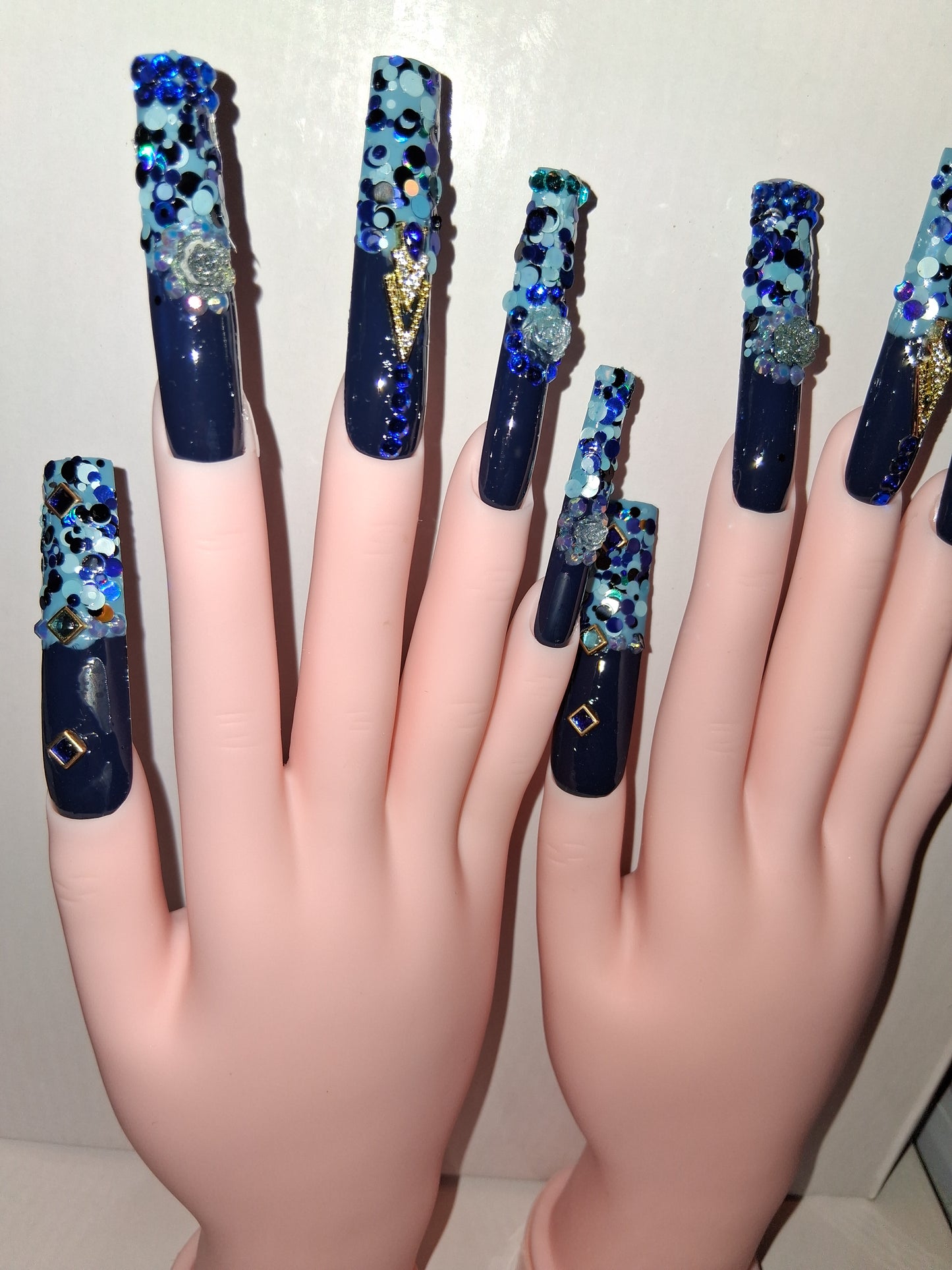 COCOMONEY NAILS CUSTOM 1 OF 1 GLUE ON PRESS ON COMES WITH FREE GIFTS #o88
